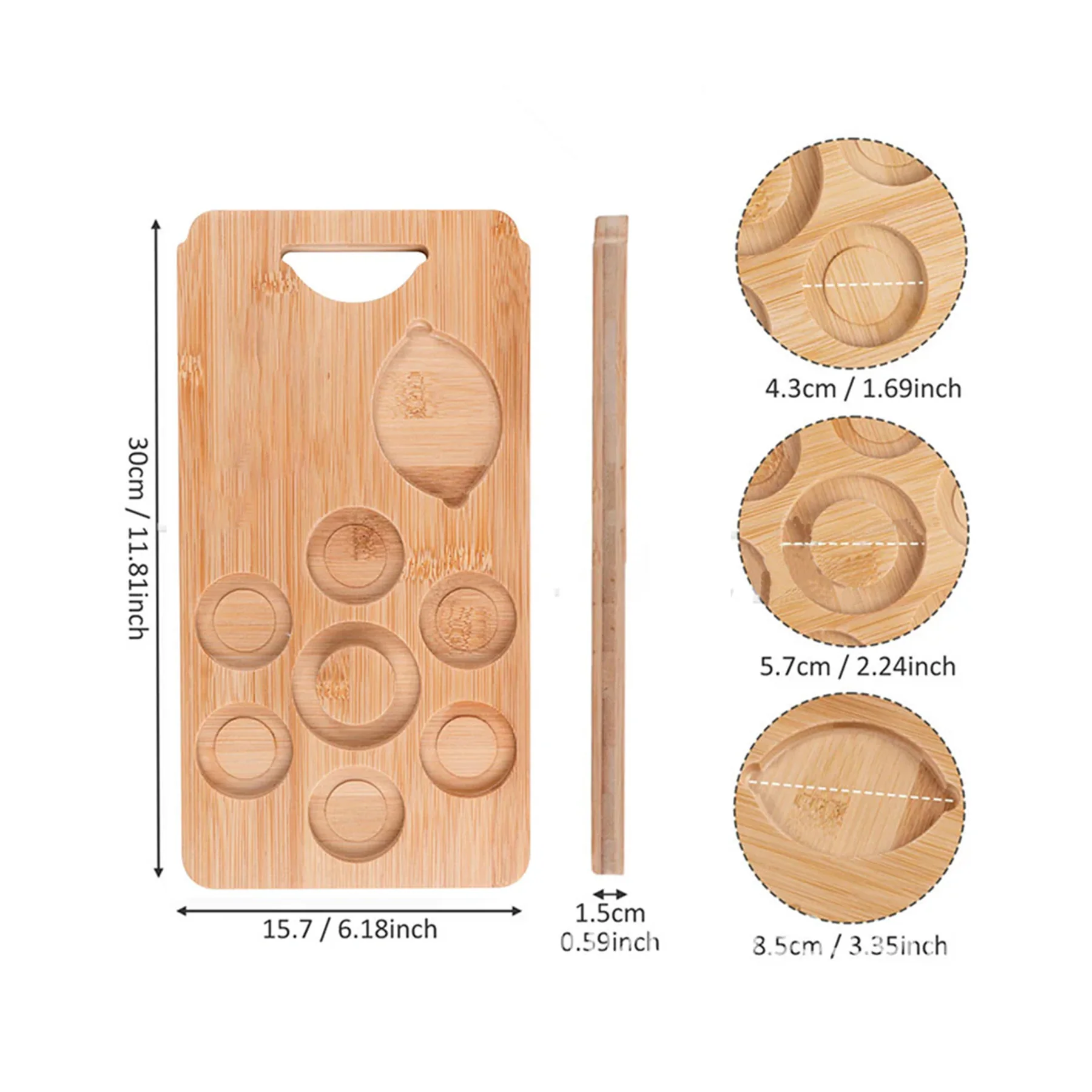 Wooden Rectangular Tequila Cup Tray