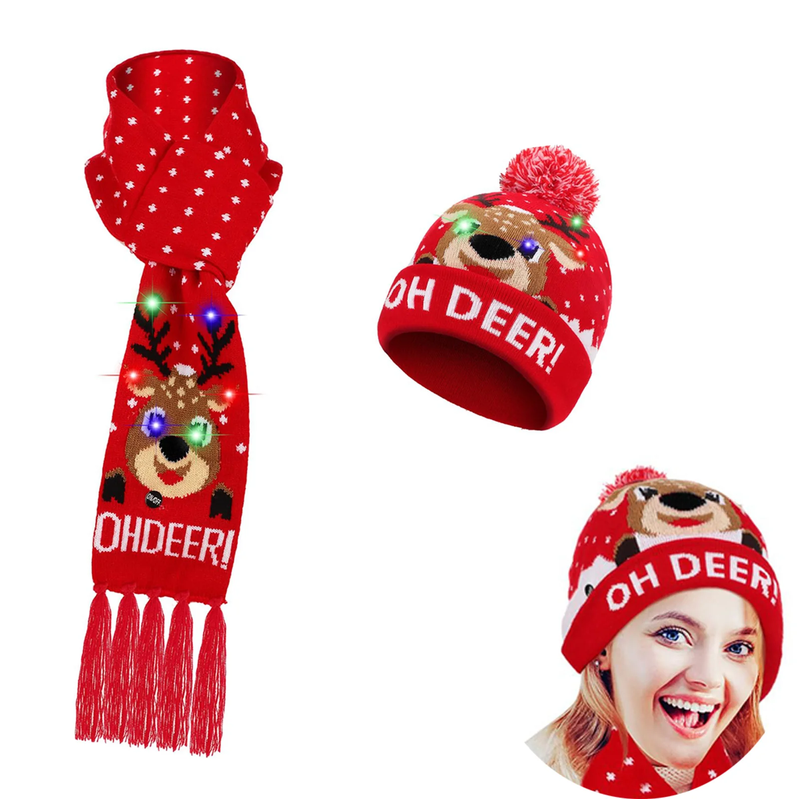 LED Knit Beanie & Scarf Gift Set