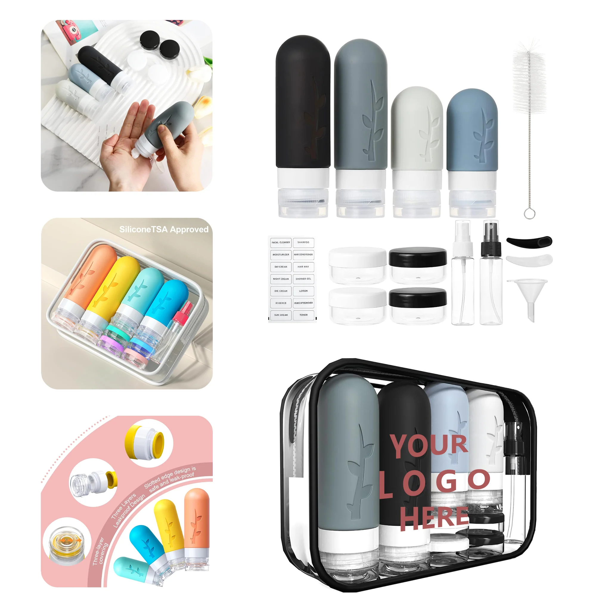 Silicone Travel Bottle Set