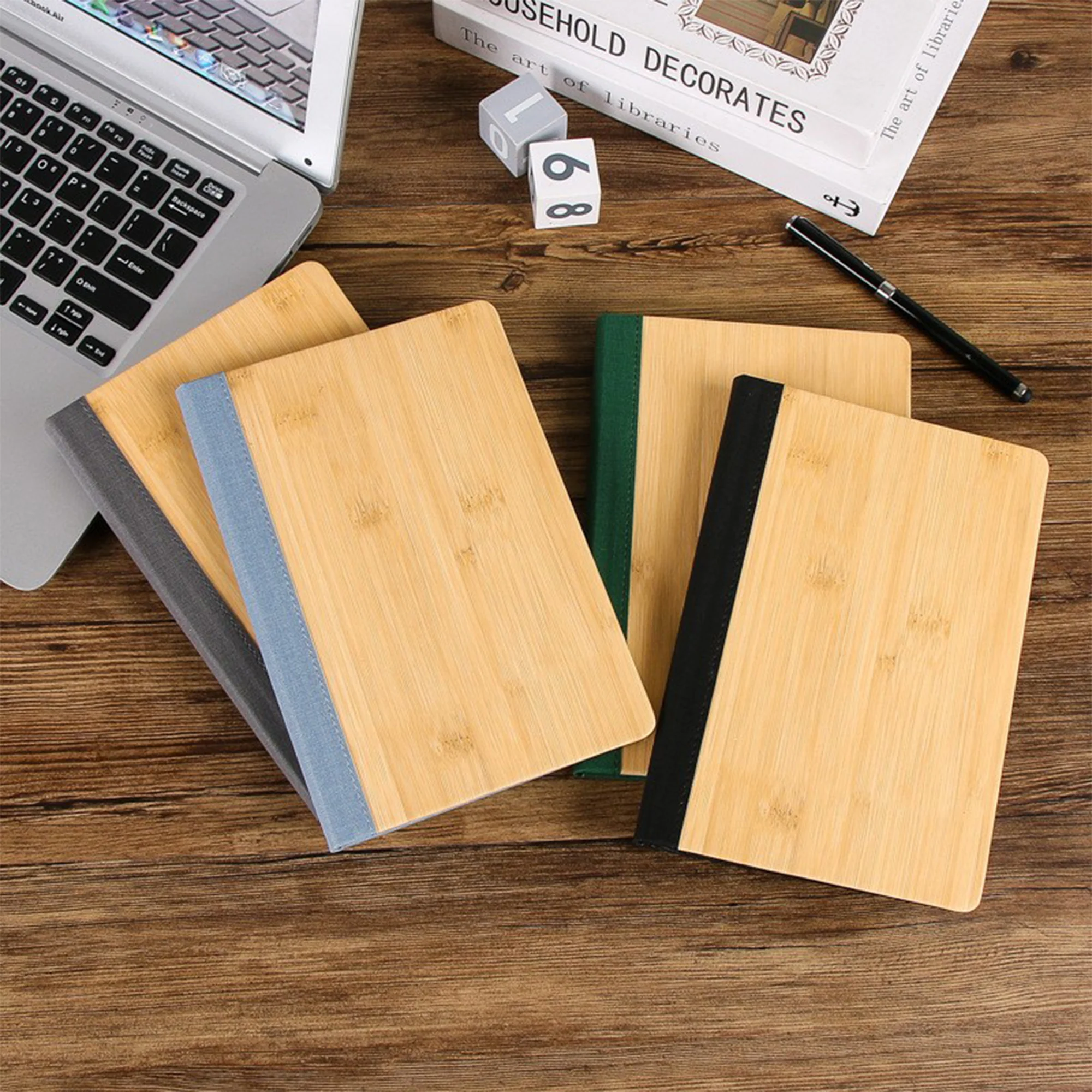 Bamboo Cover Notebook w/Pen Holder