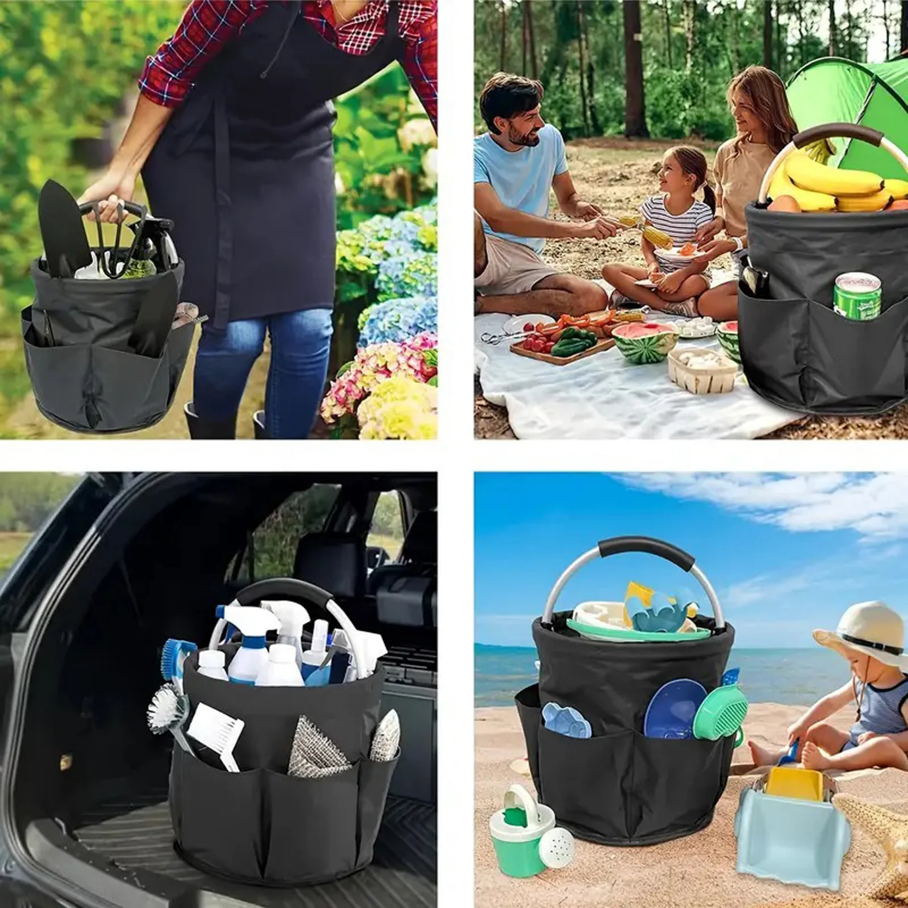 Foldable Picnic And Garden Tool Basket