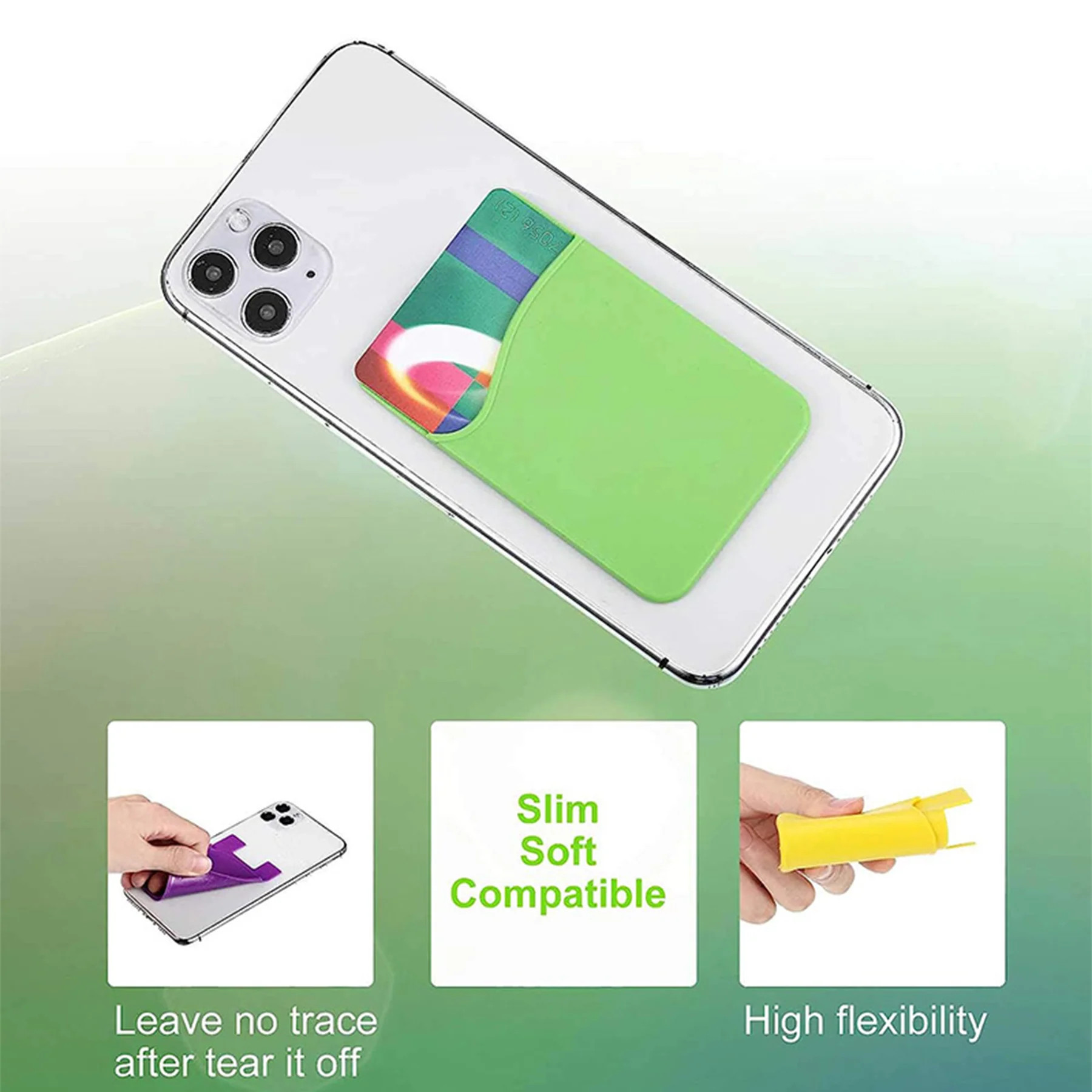 Silicone Cell Phone Card Holder