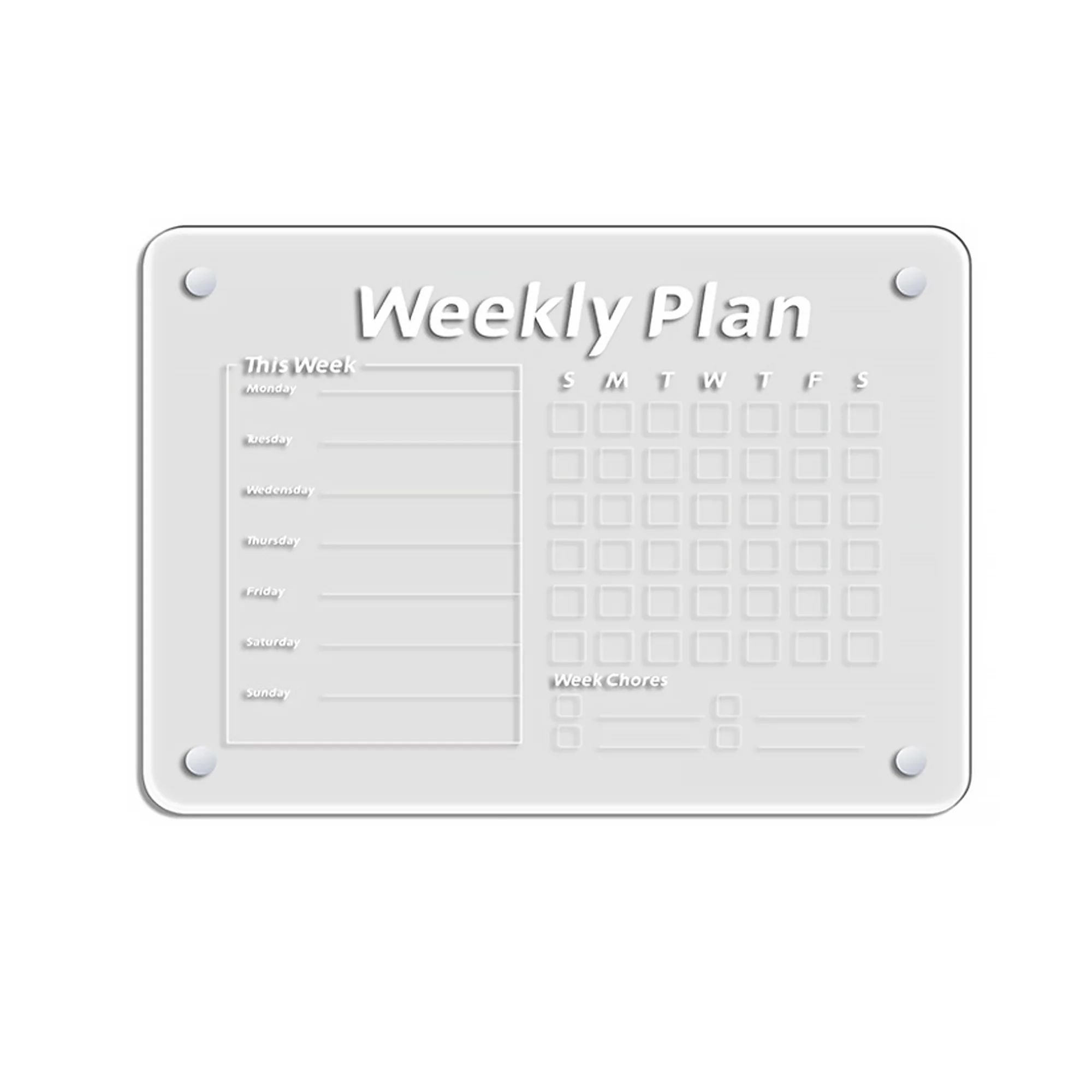 Magnetic Erasable Acrylic Refrigerator Message Board