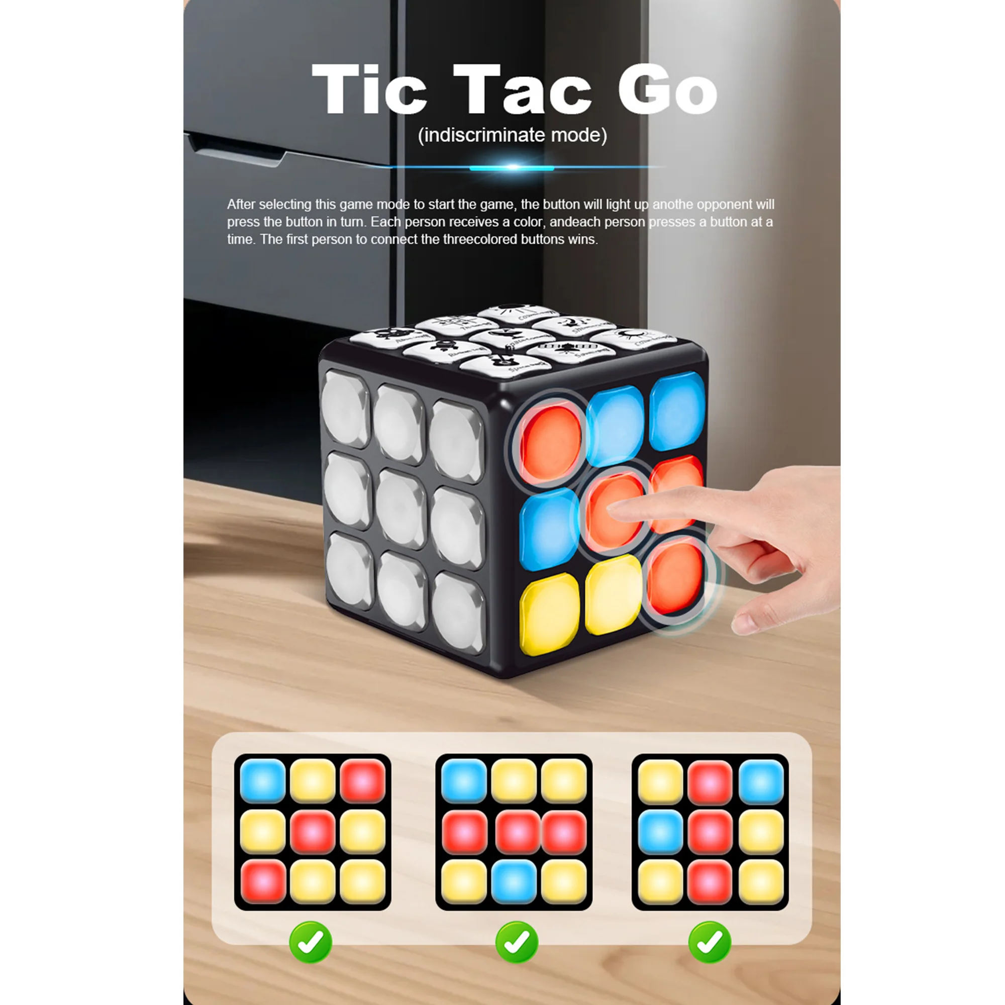 Rechargeable Game Activity Cube With 9 Fun Brain & Memory Games
