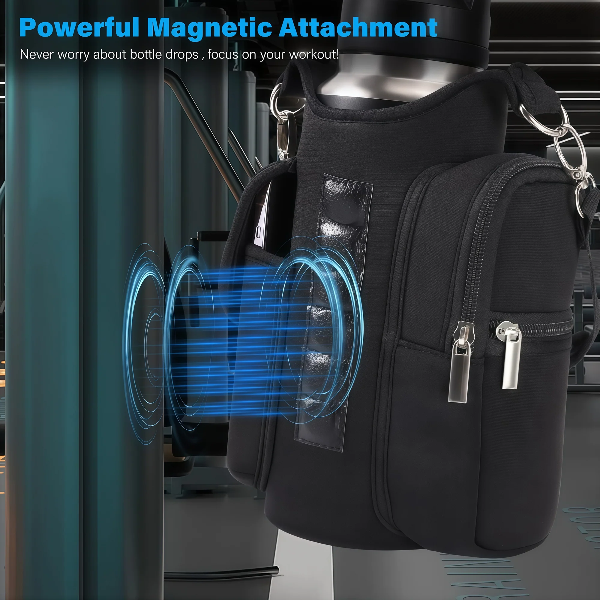 Magnetic Fitness Water Bottle Bag