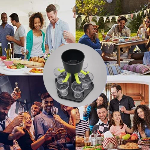 Six Cup & Liquor Dispenser Holder