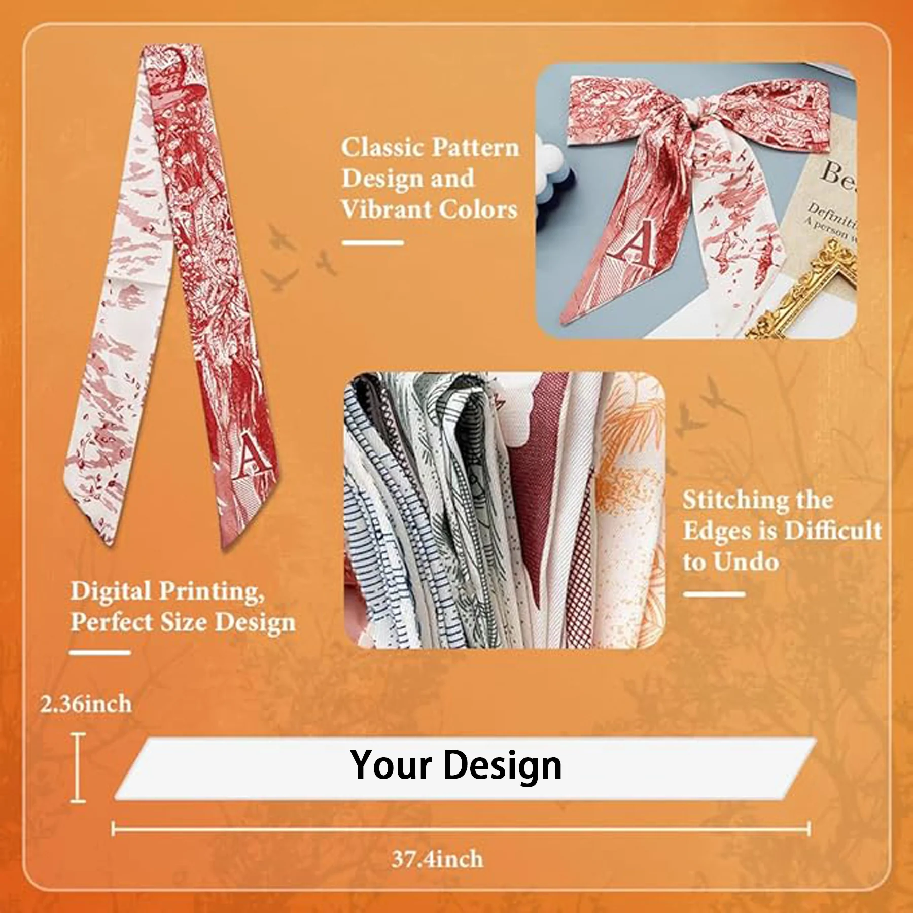 Neckerchief Long Hair Ribbon Neck Scarf Handbag Wrap Neck