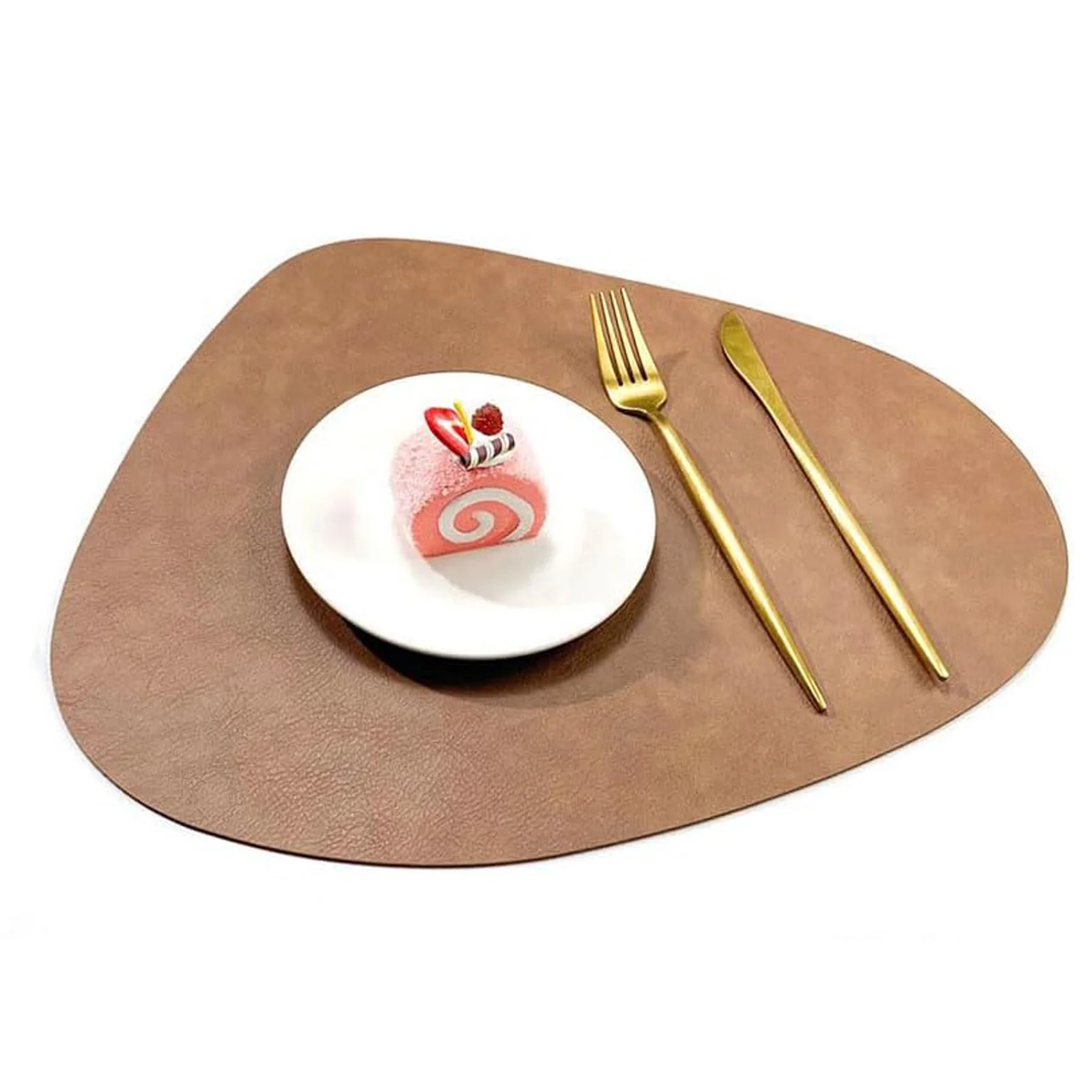 Pu Leather Round Placemat Heat Resistant Washable