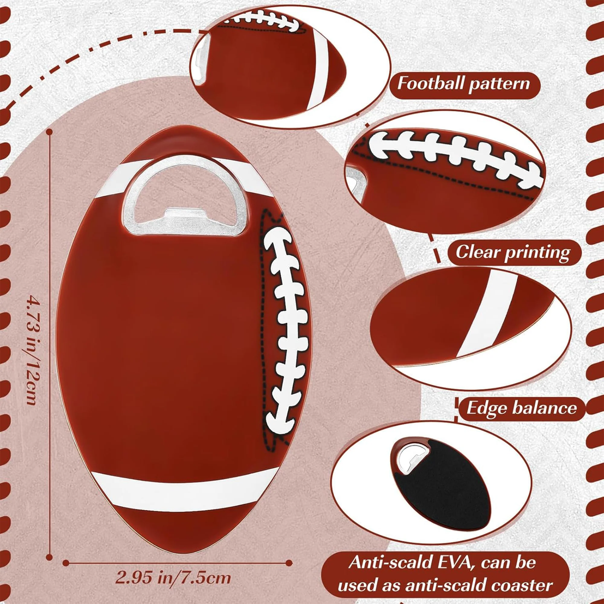 Rugby Ball Coaster Bottle Opener