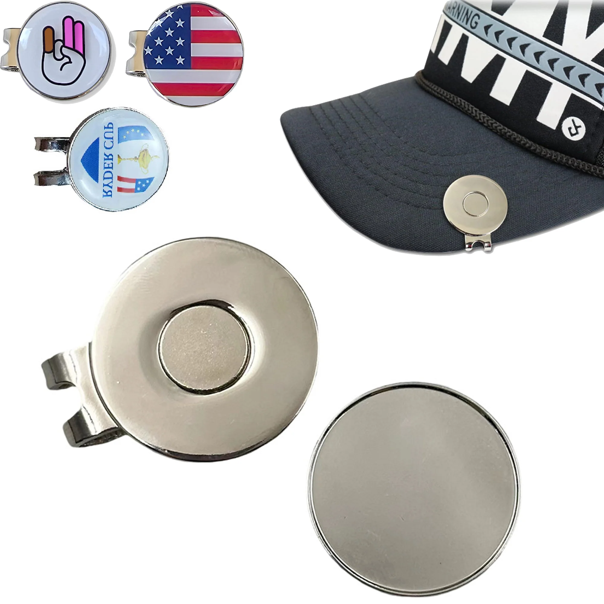 Epoxy Dome Magnetic Golf Hat Clips Custom