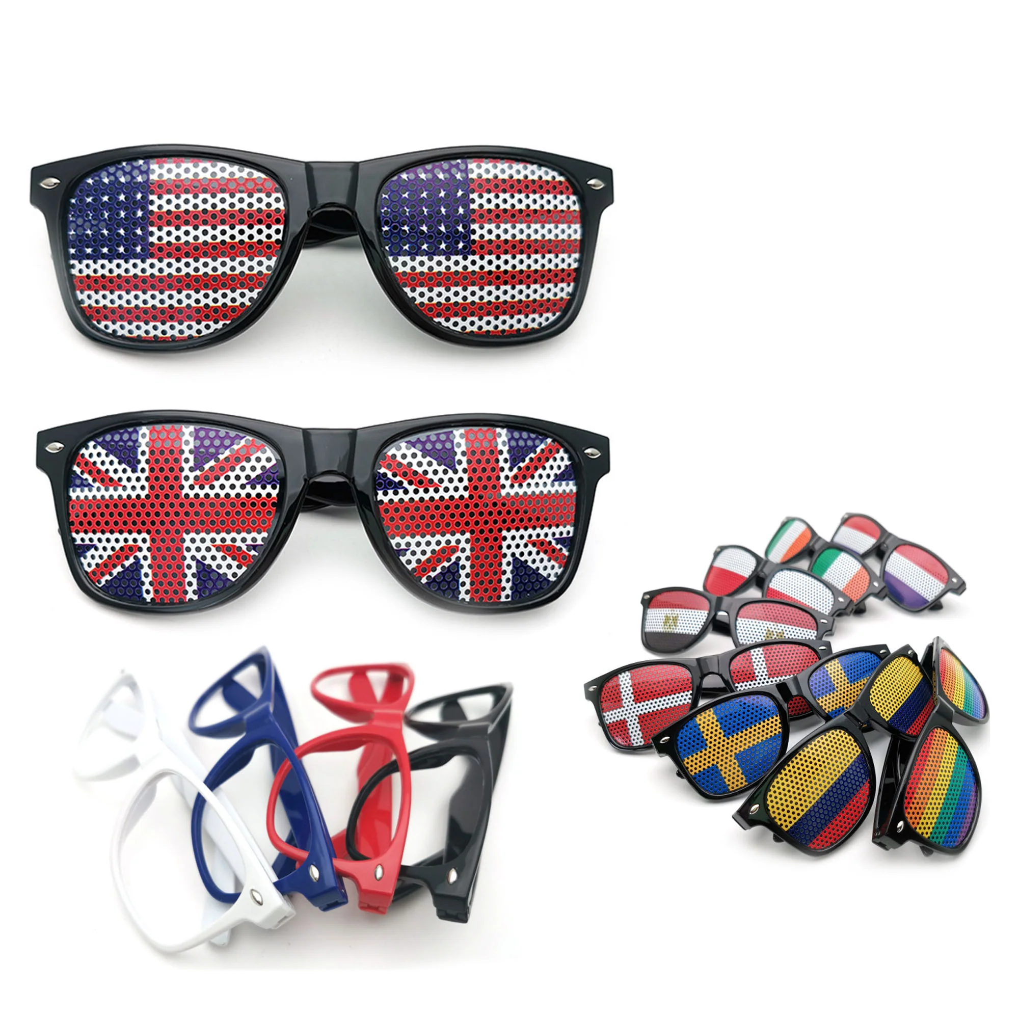 Patriotic Pinhole Sticker Sunglasses