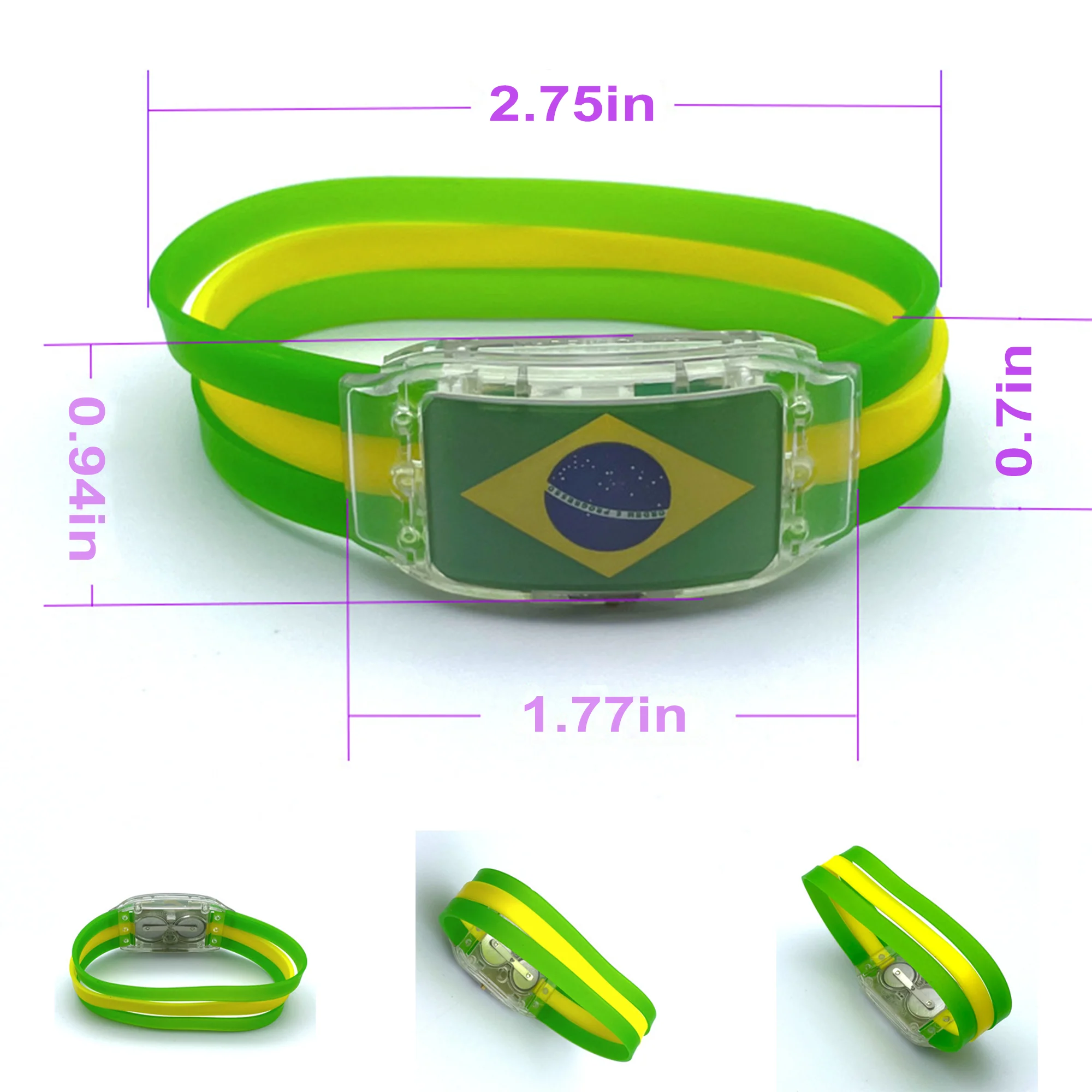 Silicone LED Flag Bracelet