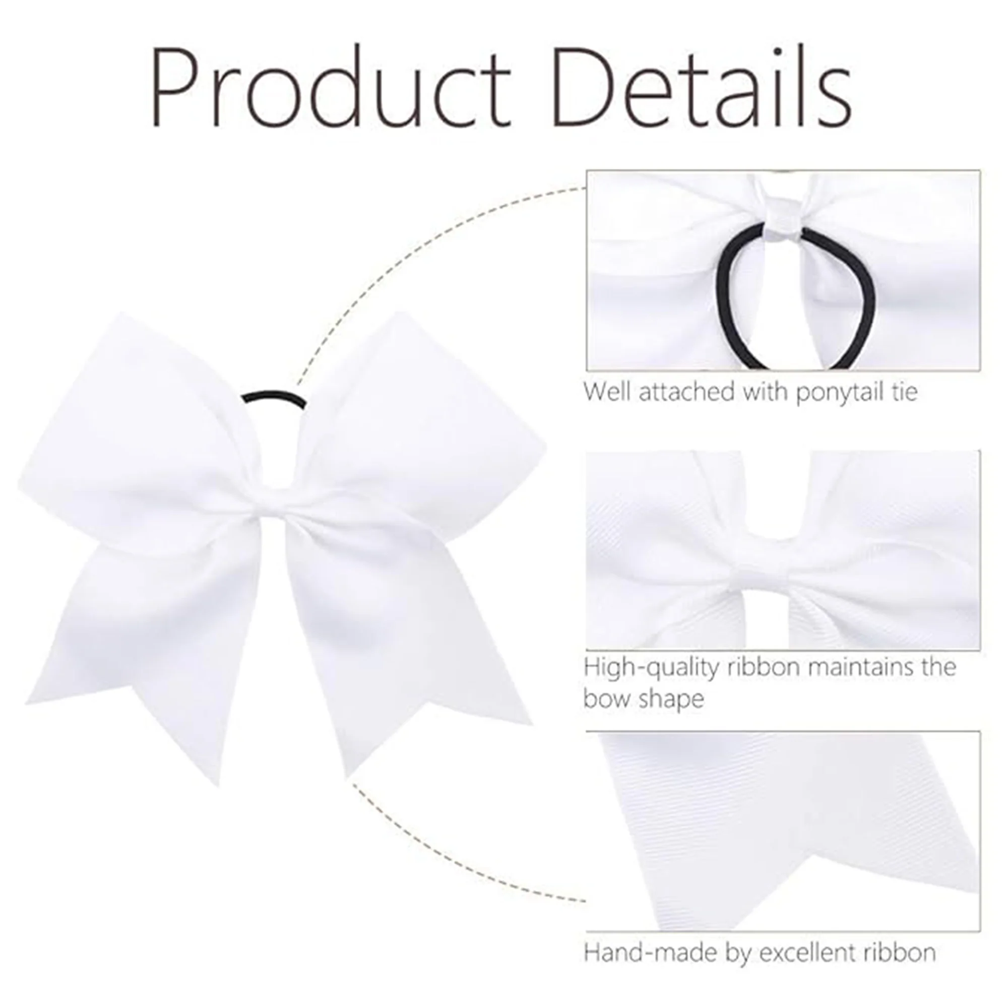 Large Cheer Hair Bows Ponytail Holder