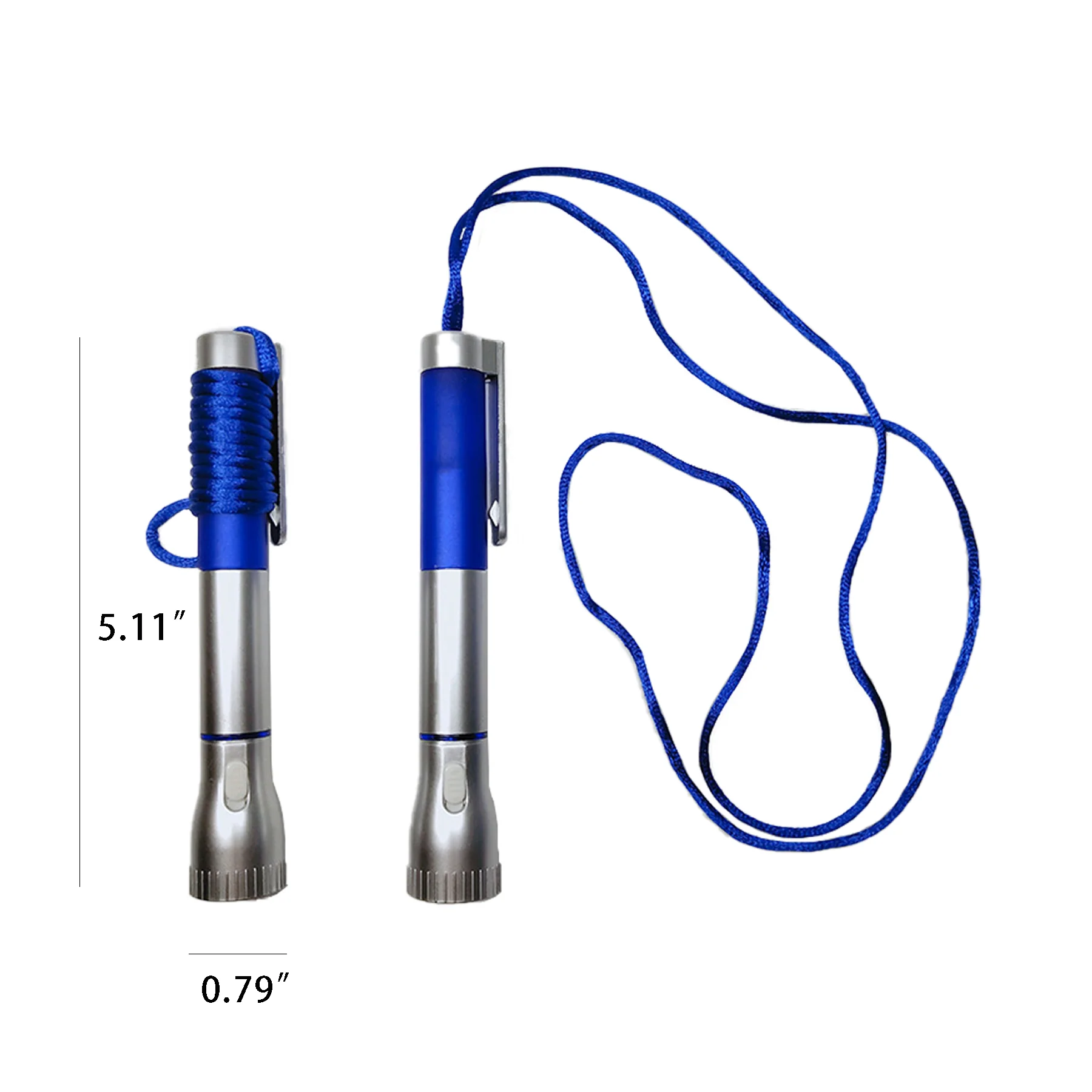 5-Inch LED Light-Up Pen with Necklace, Black Ink, Torch