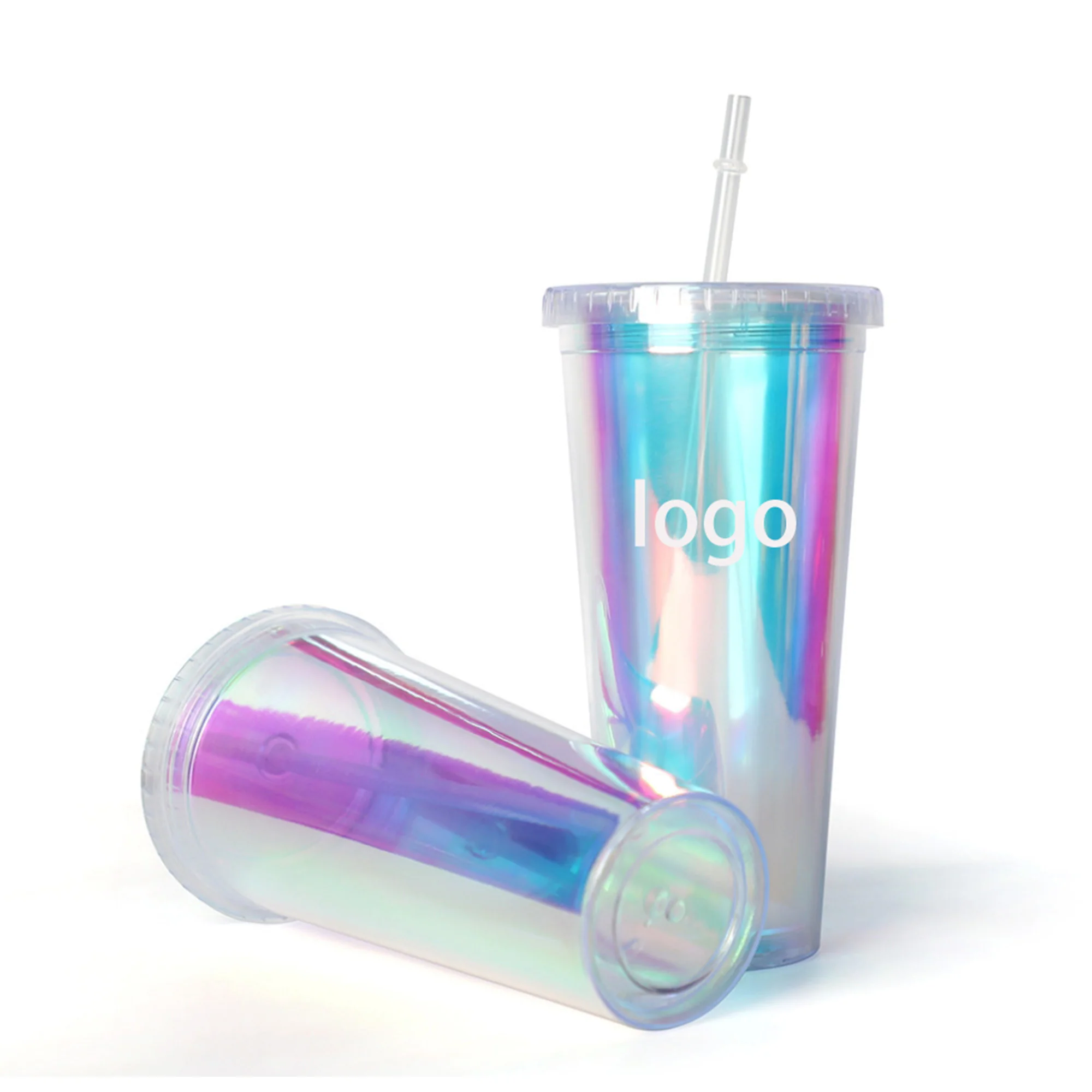 20Oz Large Capacity Summer Plastic Water Cup With Straw