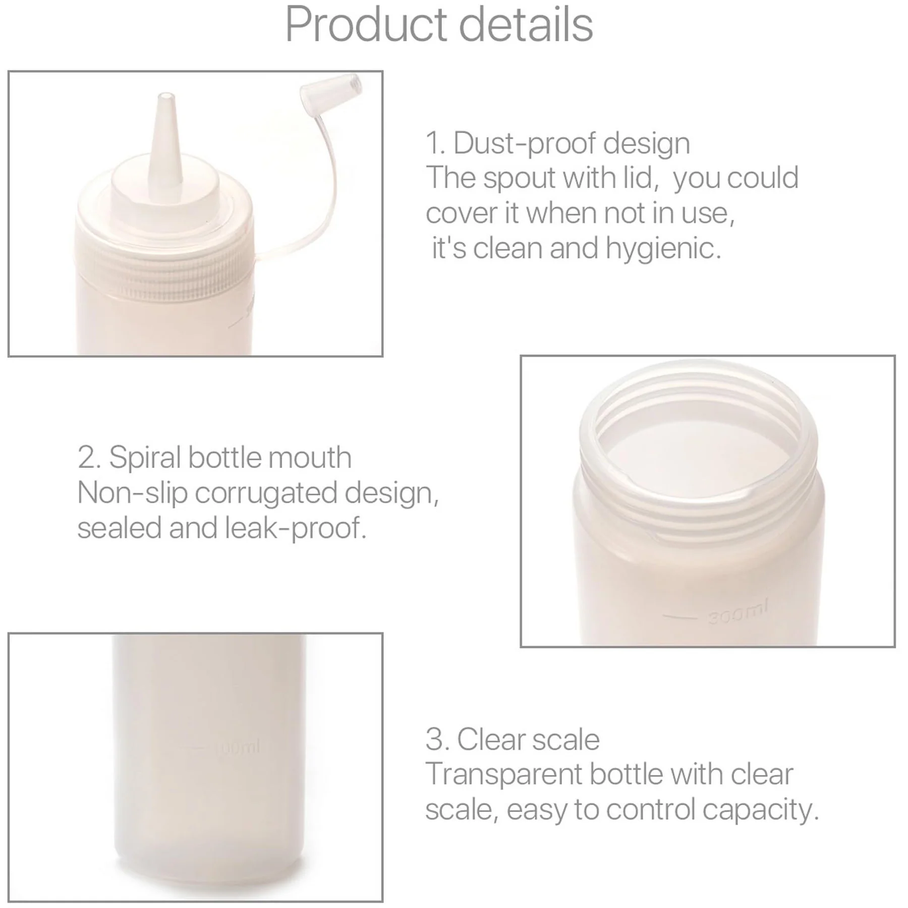 Reusable Squeeze Condiment Bottle Dispenser 300ML