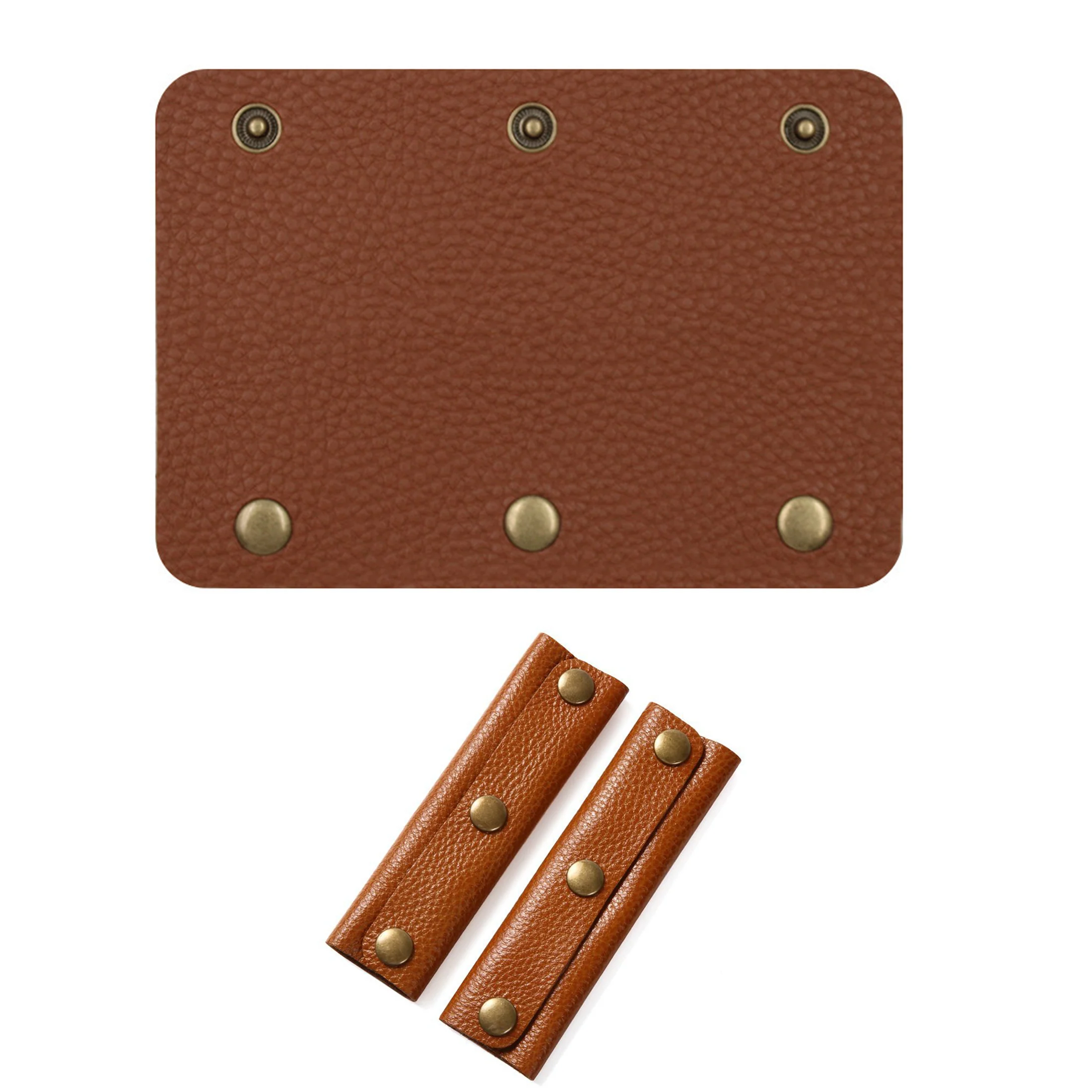 Leather Handbag Handle Wrap Cover with 3 Clasps