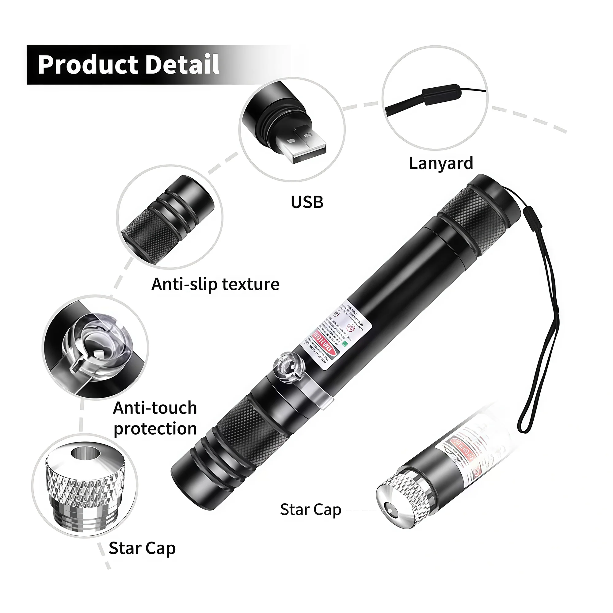Rechargeable Long Range Red/Green Laser Pointer