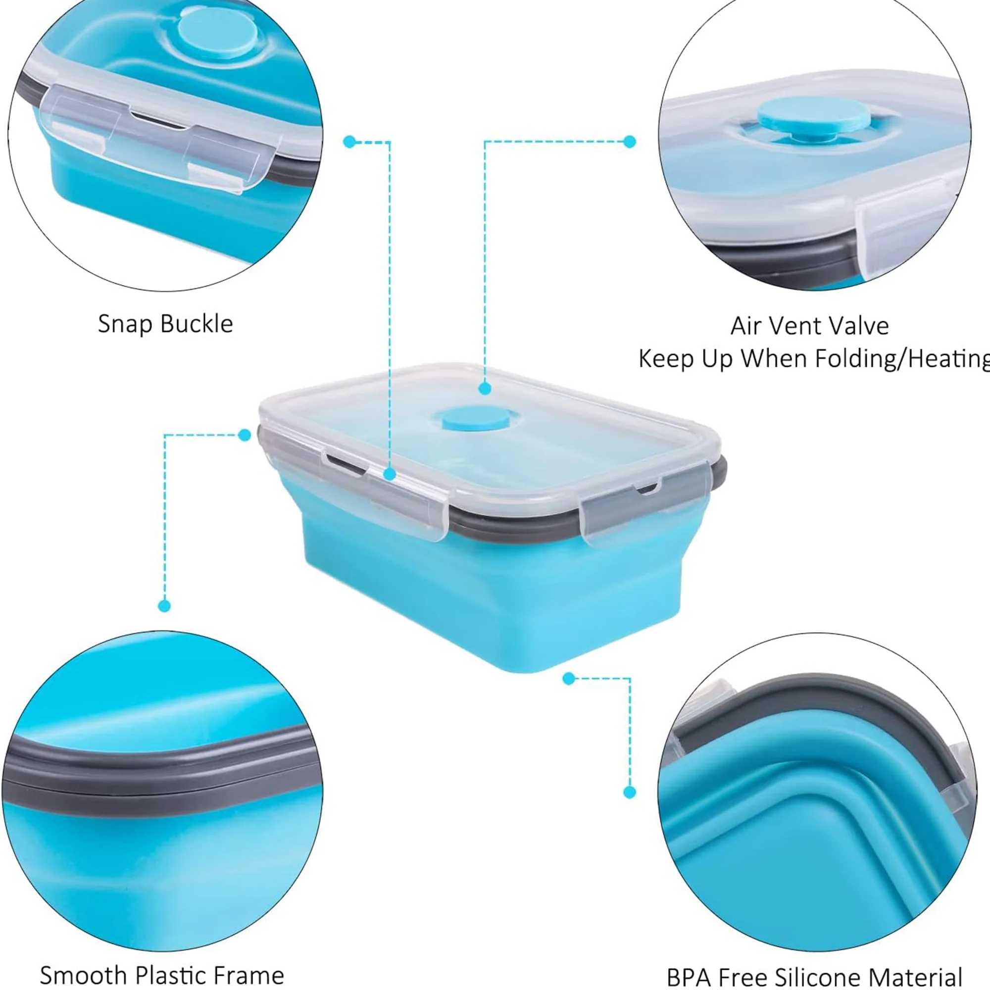 Collapsible Food Storage Containers With Lids