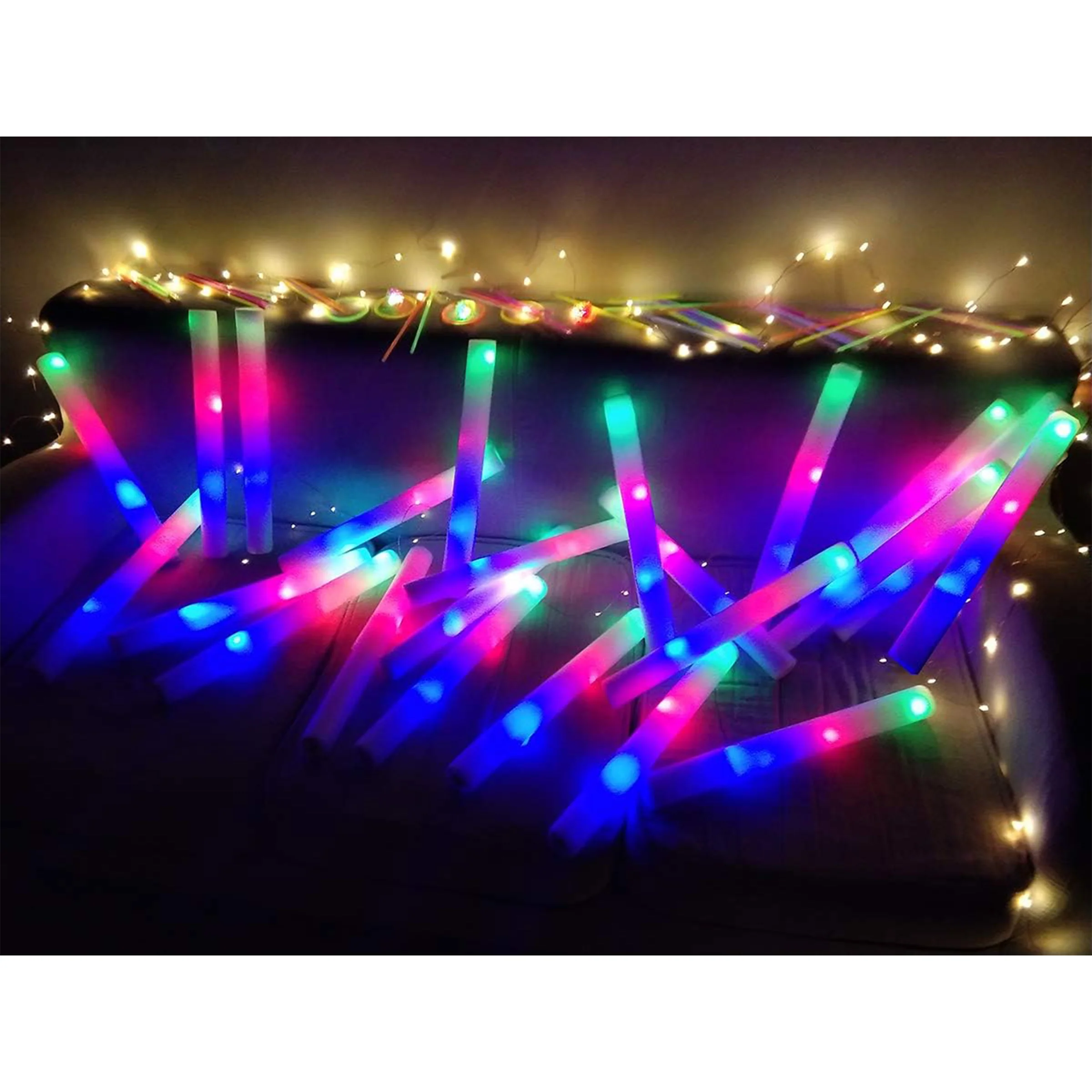 Led Foam Sticks Glow Batons With 3 Modes Flashing Effect