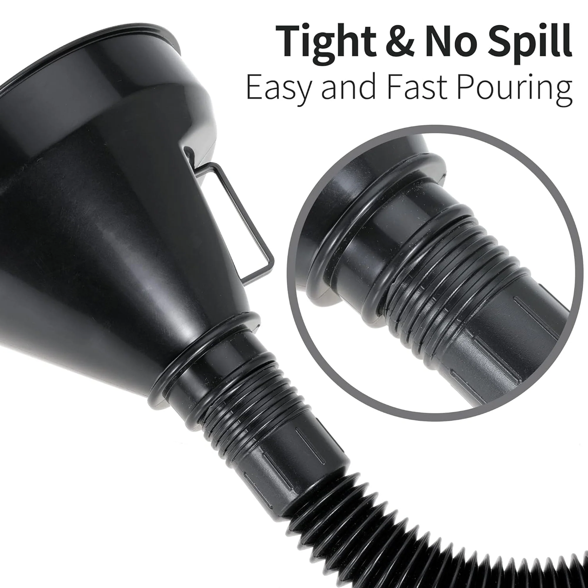Wide Mouth Oil Funnel With Flexible Extension Nozzle Hose