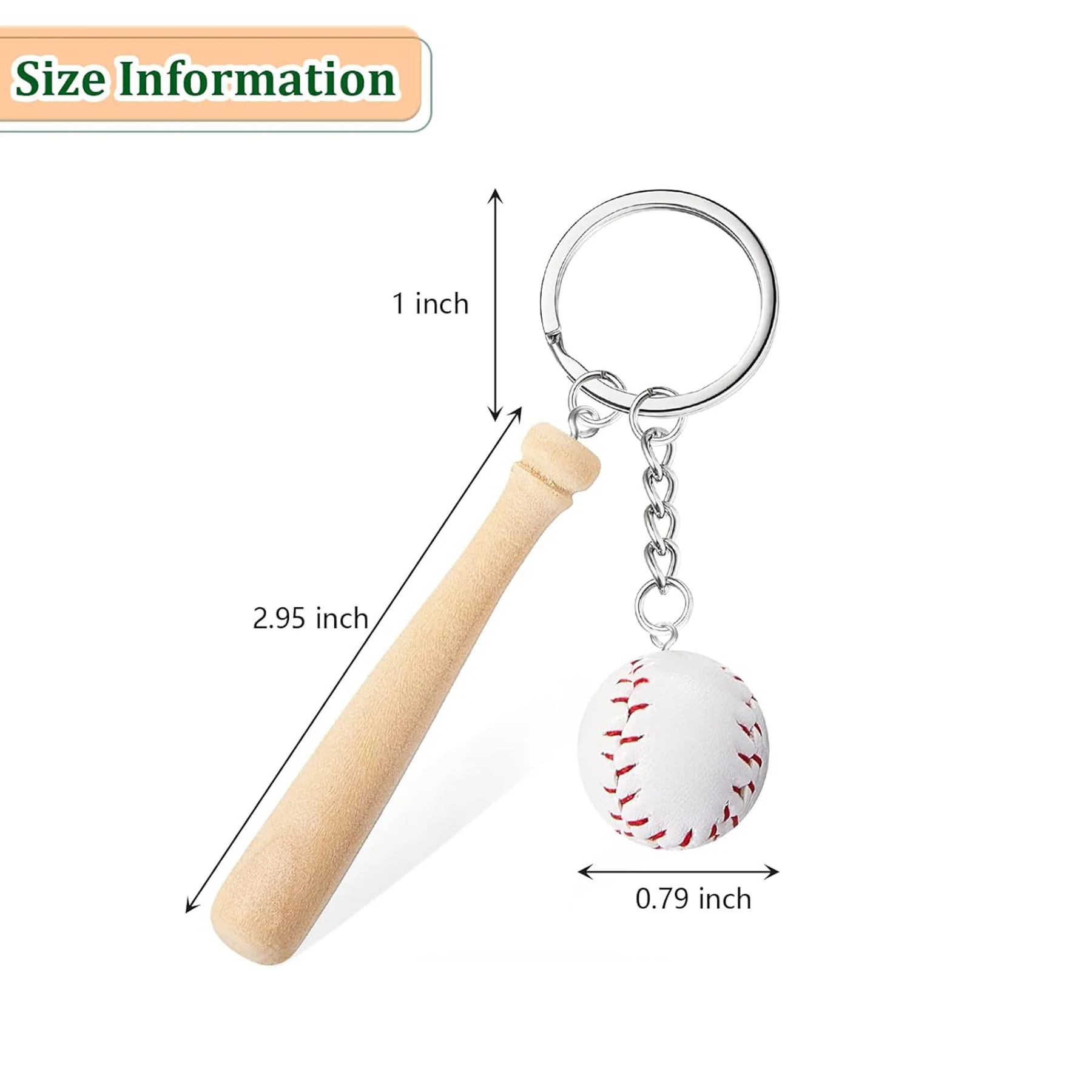 Portable Mini Wooden Baseball Bat And Baseball Keychain