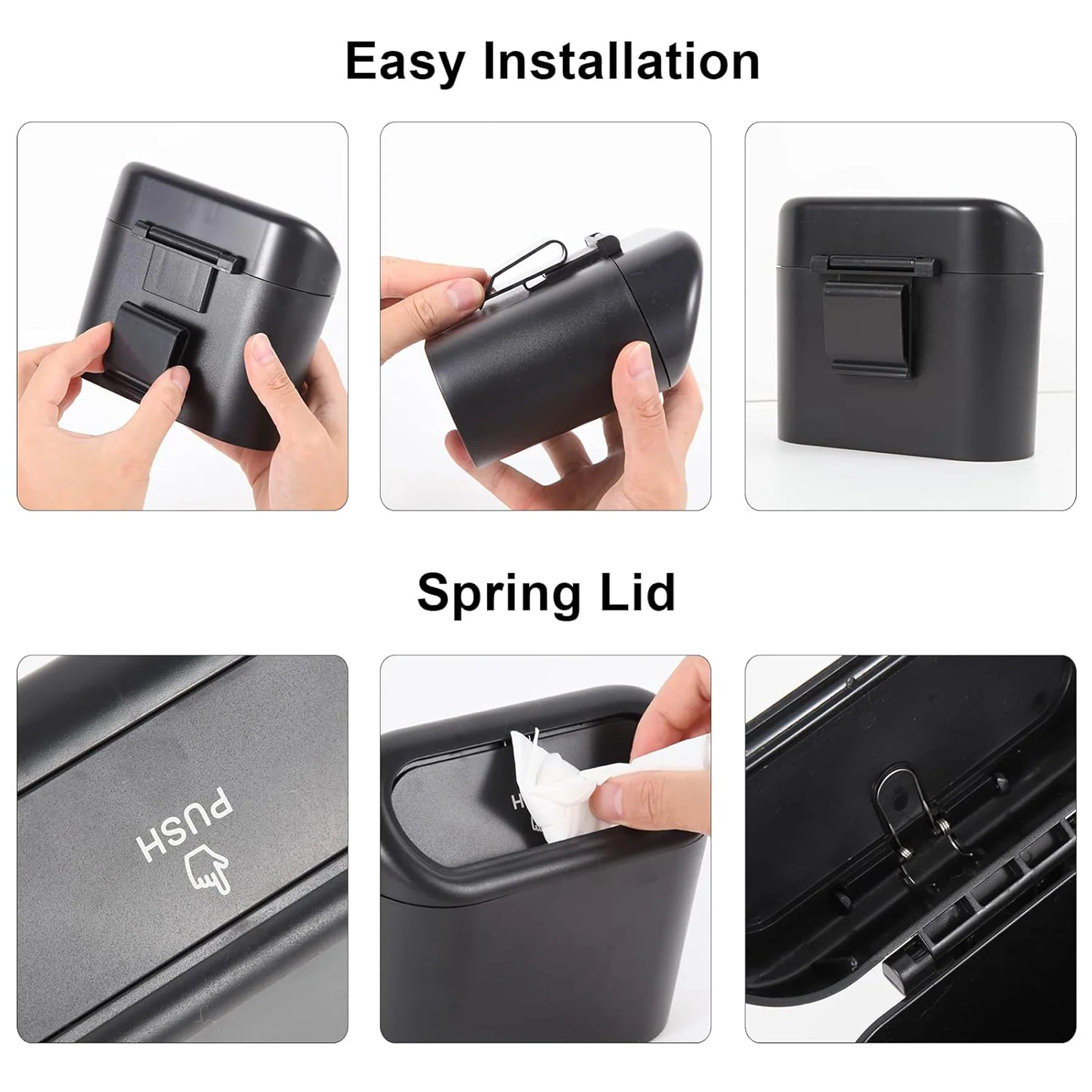 Car Trash Can Storage With Clips