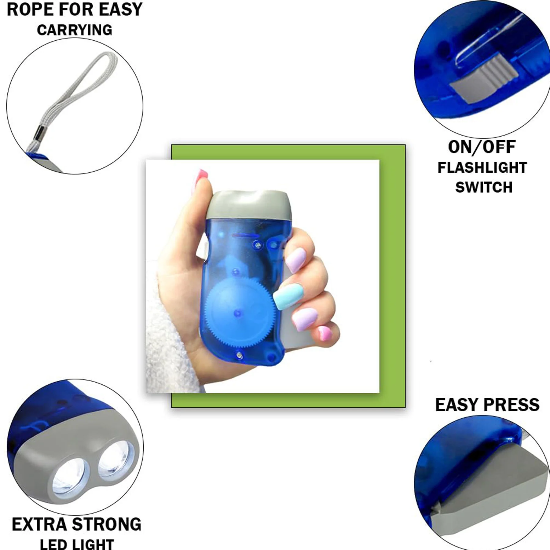 Hand Crank Emergency LED Flashlight