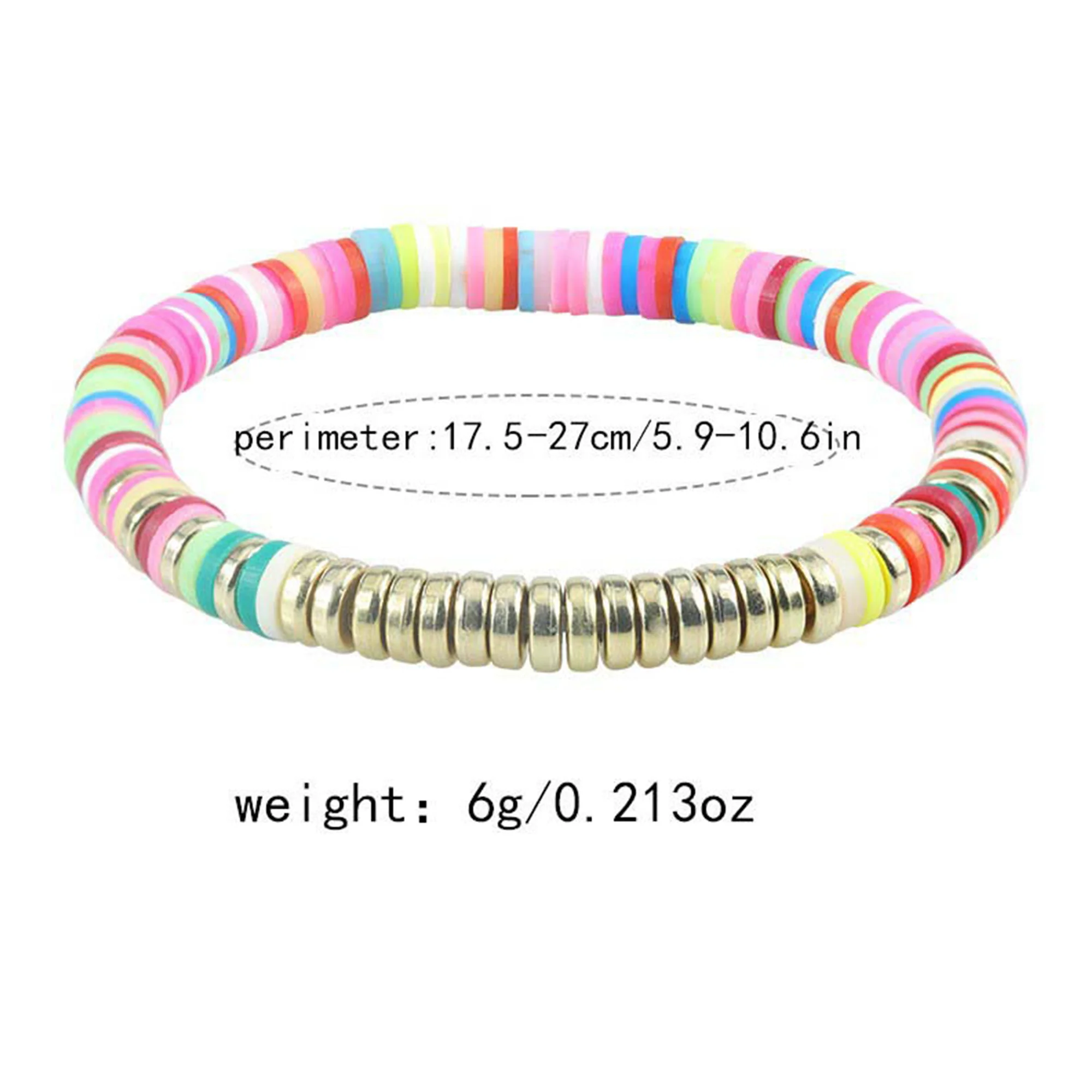 Custom Soft Clay Letter Colorful Beaded Clay Bead Bracelets