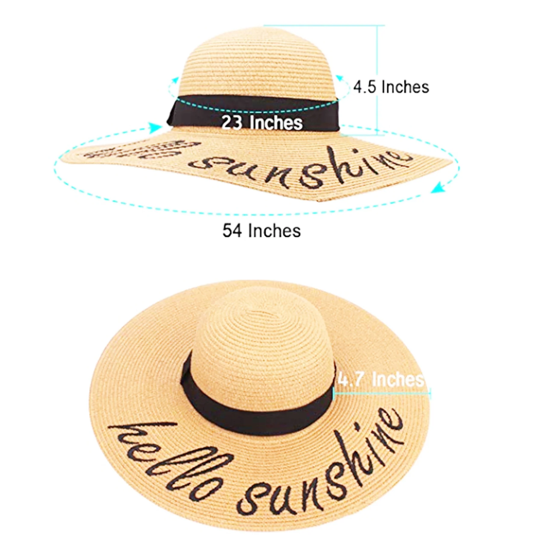 Womens Sun Straw Hat Wide Brim
