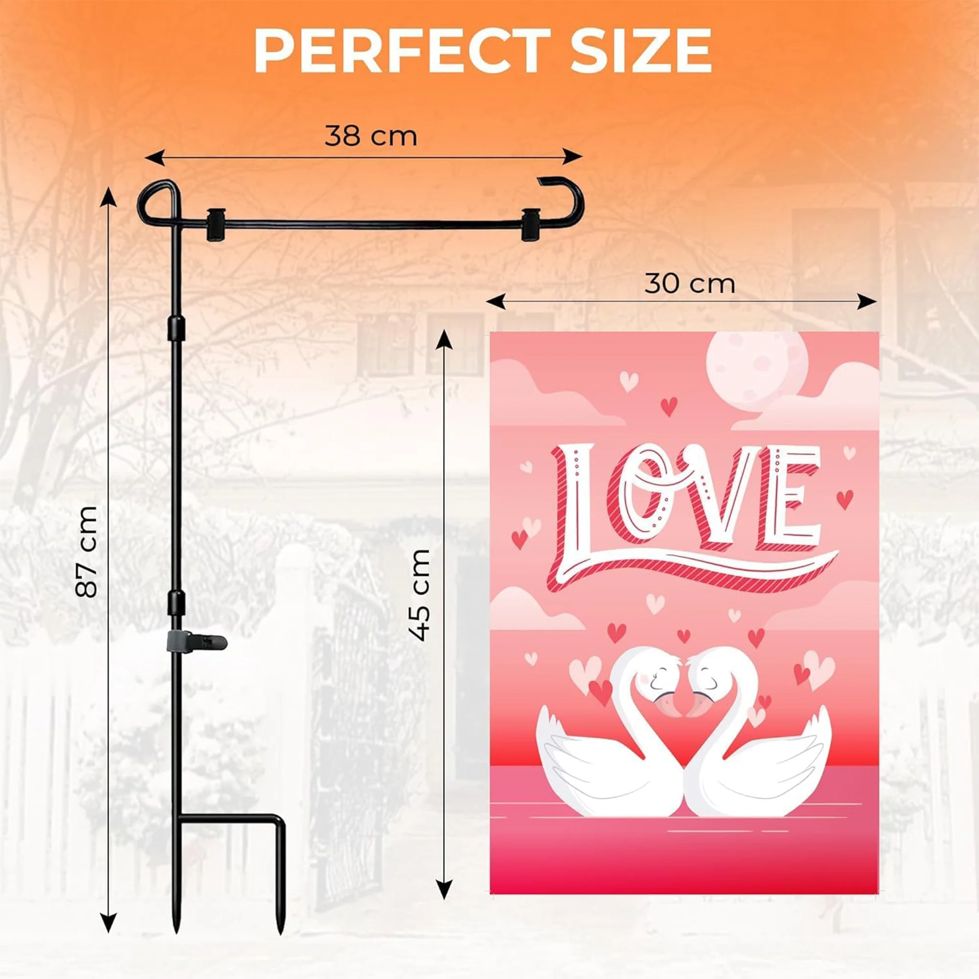 12" x 18" Double-Sided Garden Flag With Stand