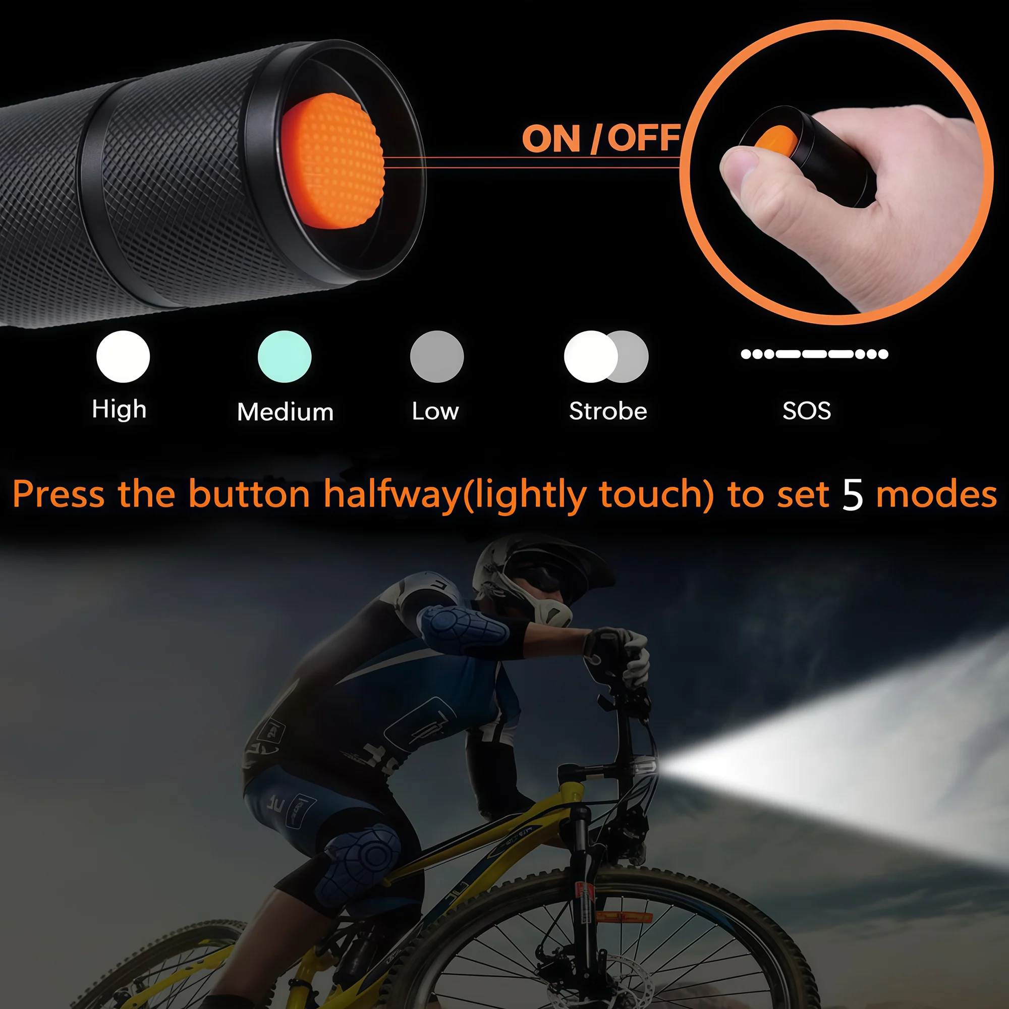 Adjustable Focus Tactical Flashlight