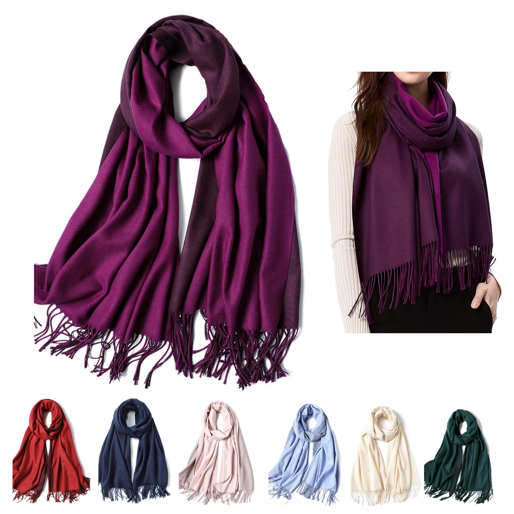 80 Iches Long Winter Women'S Cashmere Scarf