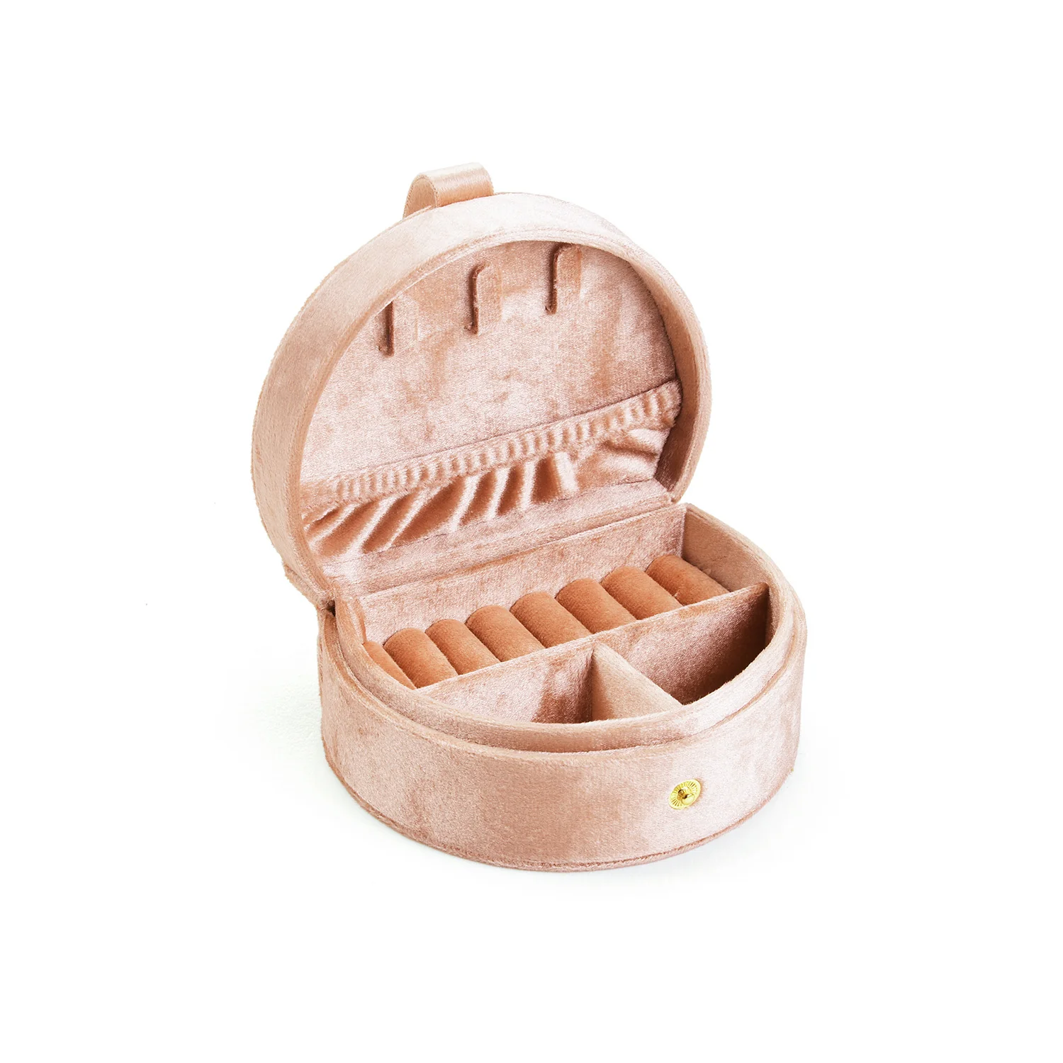 D-Shaped Velvet Jewelry Box