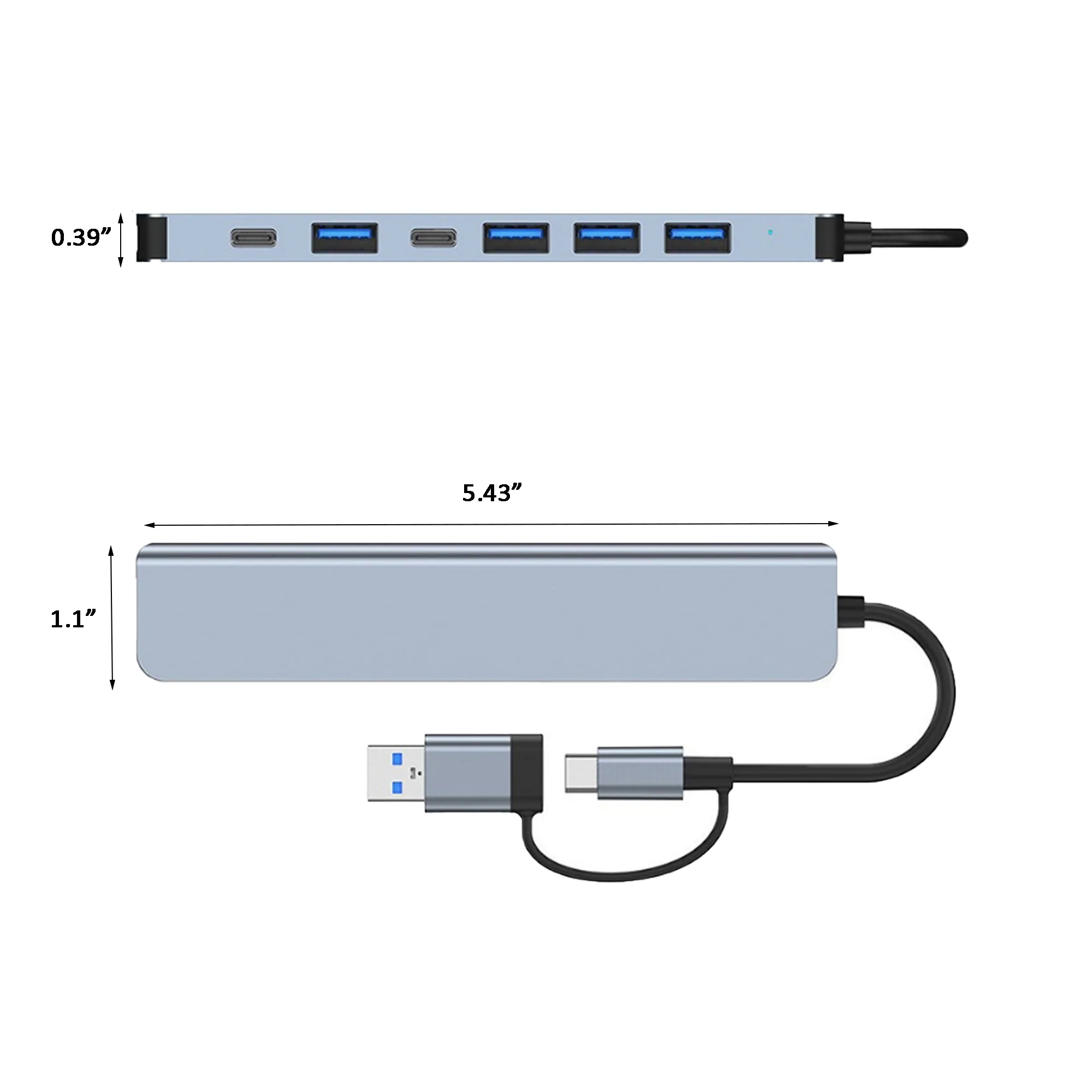 Aluminium 7 in 1 USB C Hub