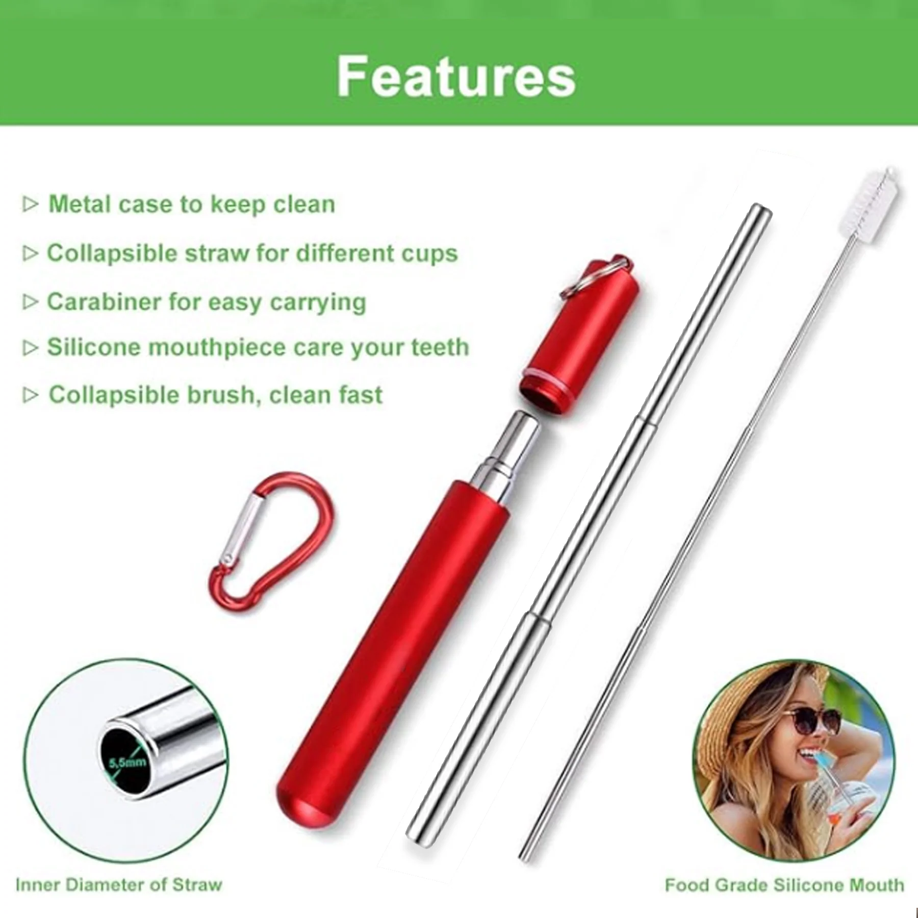 Reusable Stainless Steel Straw