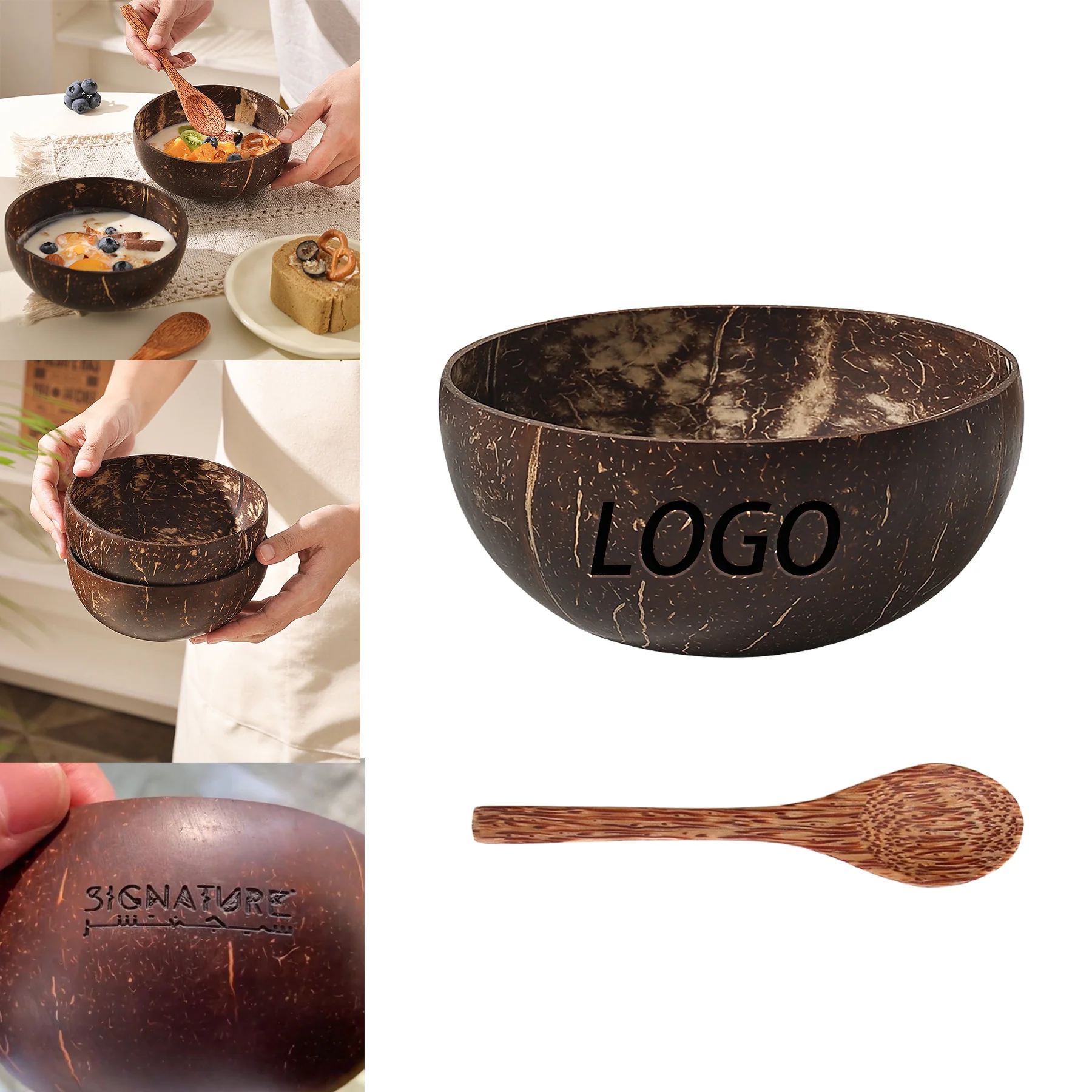 Handmade Eco-Friendly Coconut Bowls For Smoothie & Acai