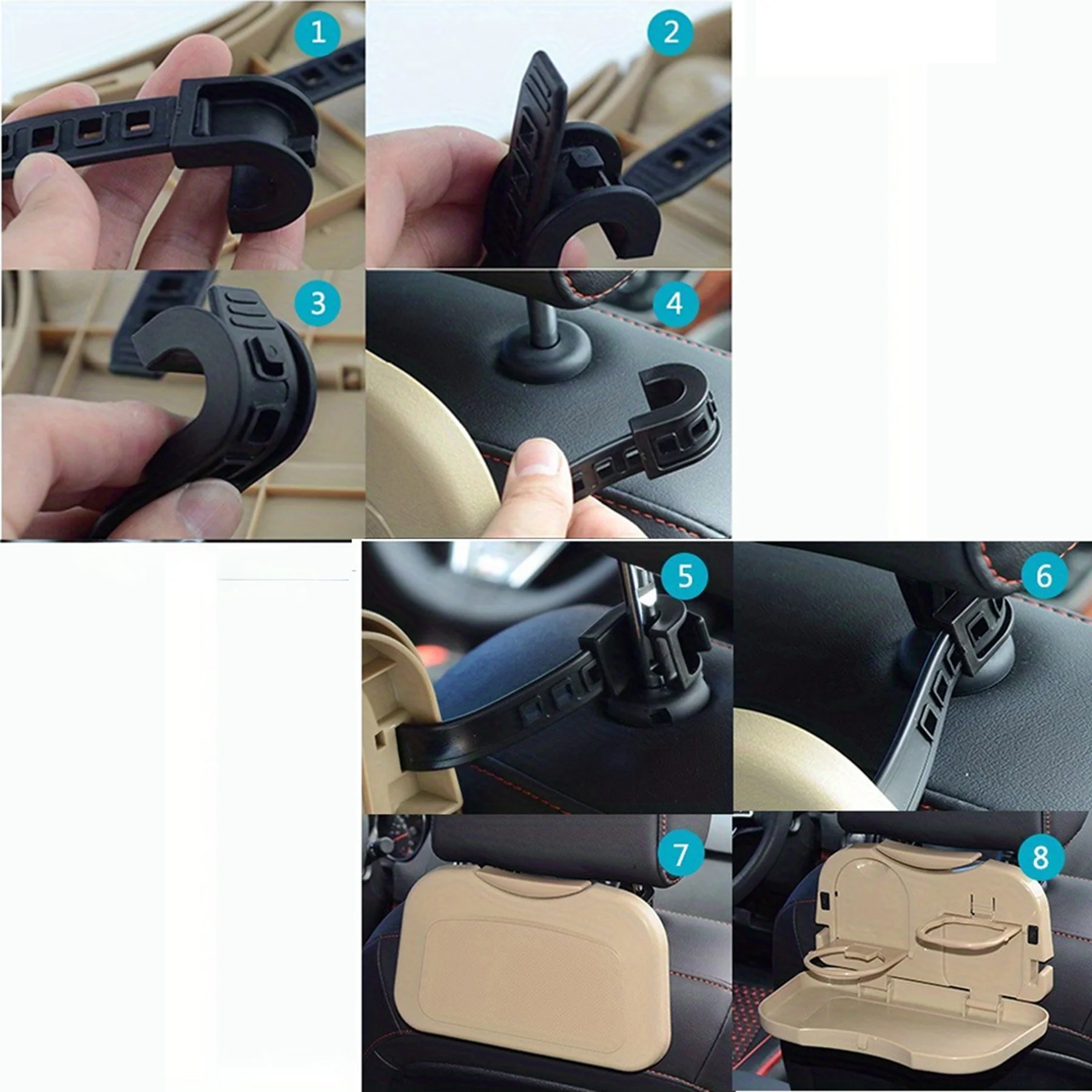 Collapsible Plastic Car Backseat Tray Desk With Cup Holder