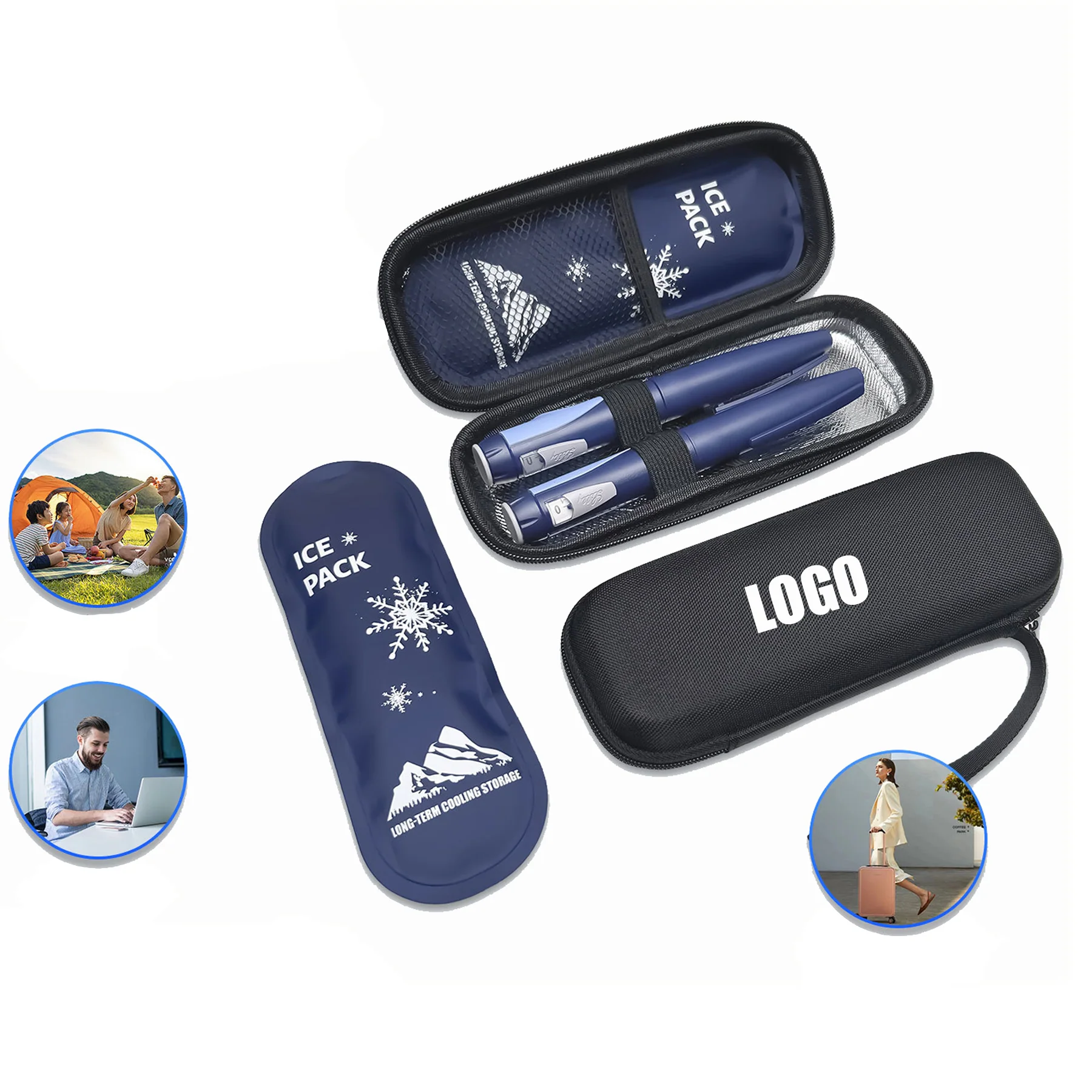 Insulin Pen Cooler Travel Case With 2 Ice Packs