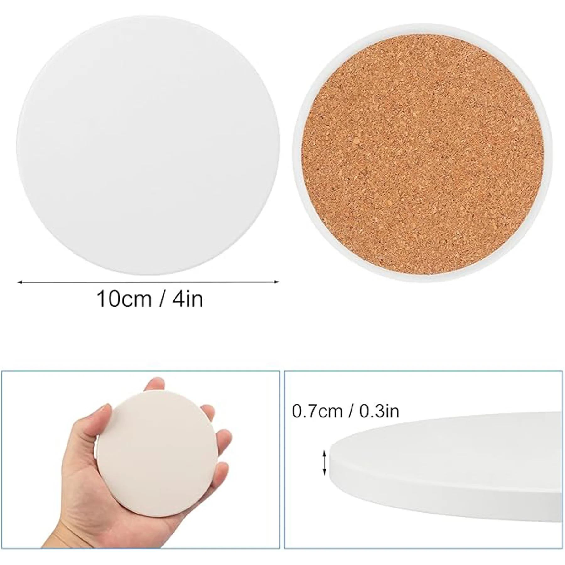 Custom 4 Inch Round Ceramic Coasters with Full Color Imprint