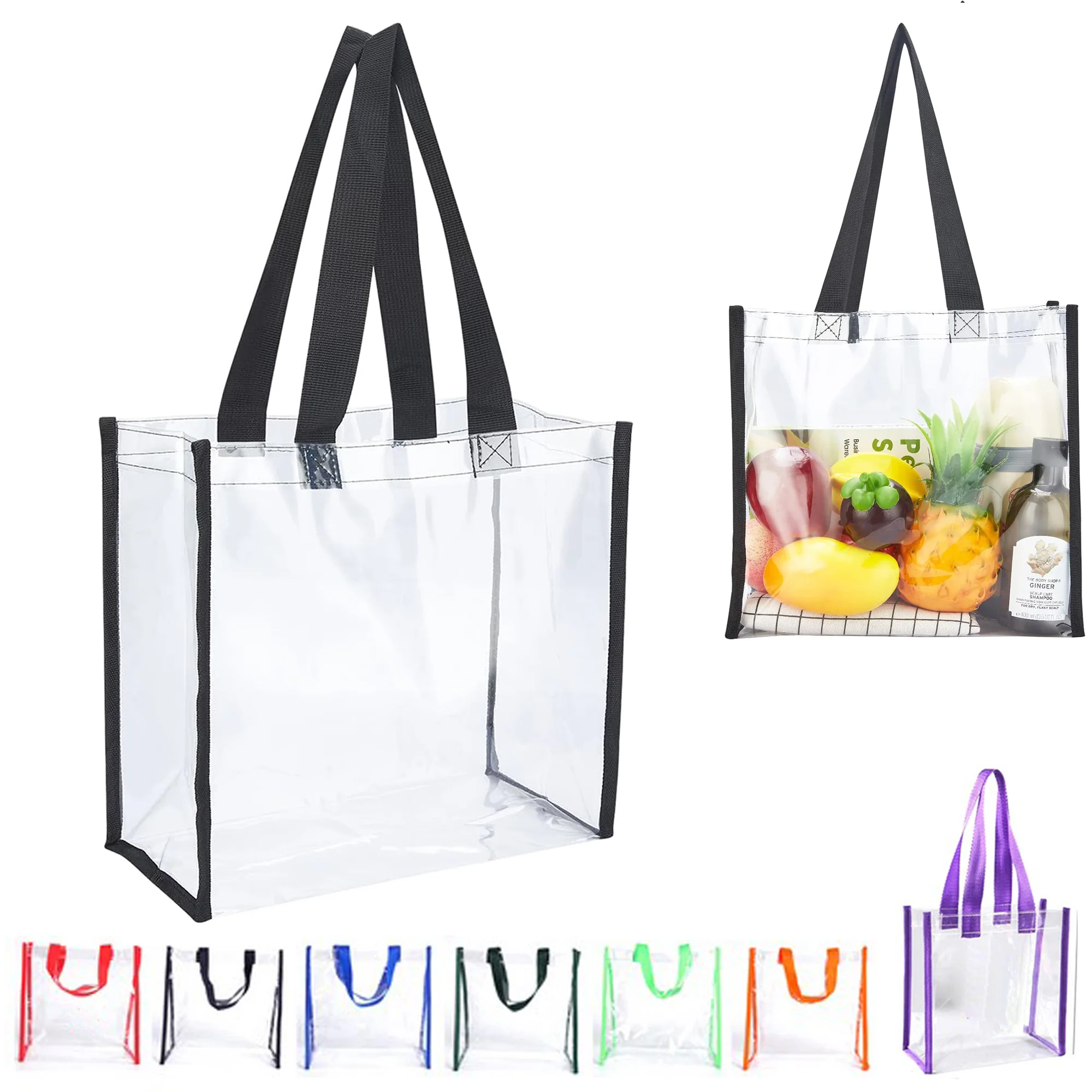 Clear Vinyl Tote Transparent Travel Beach Bag