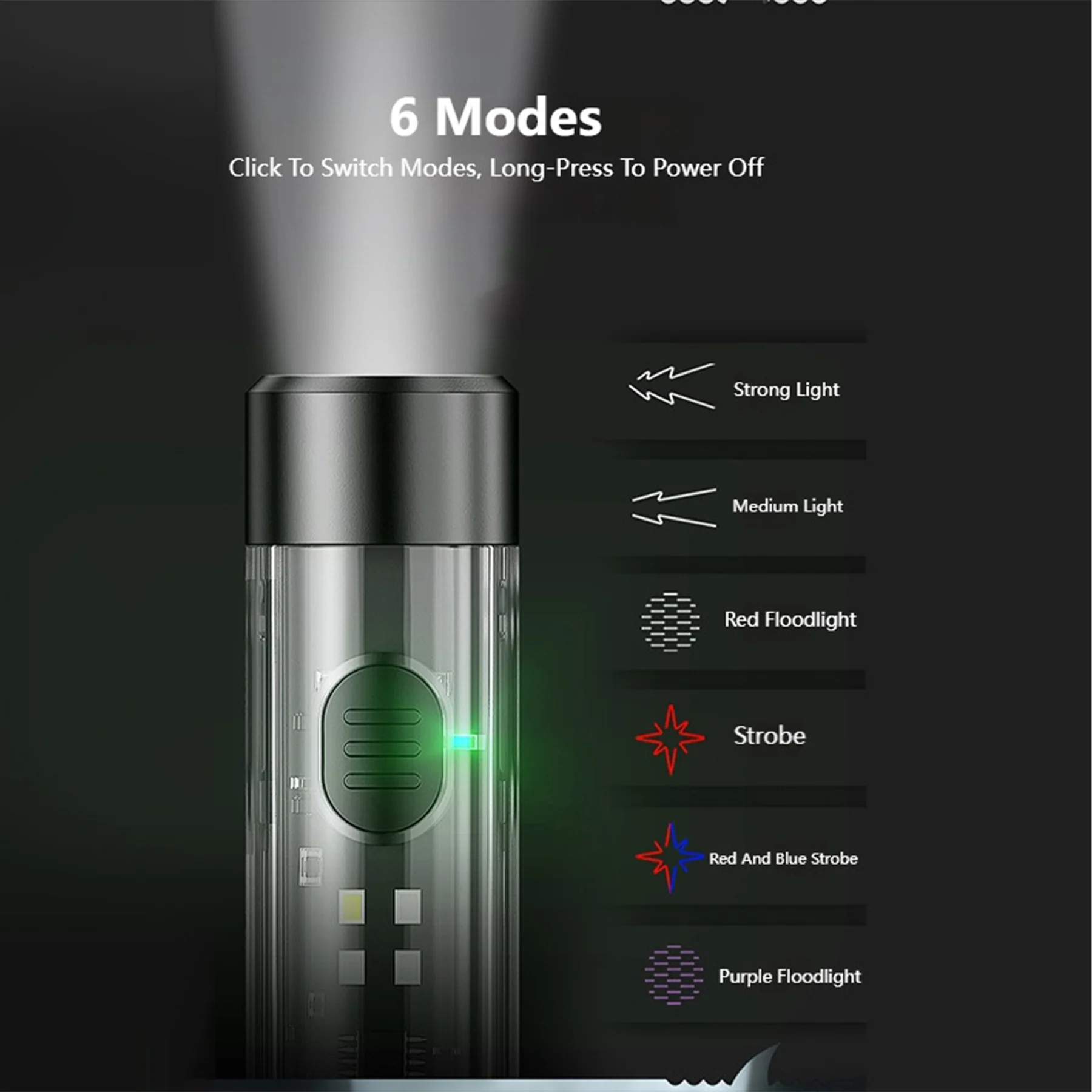 Led Rechargeable Super Bright Flashlight Keychain