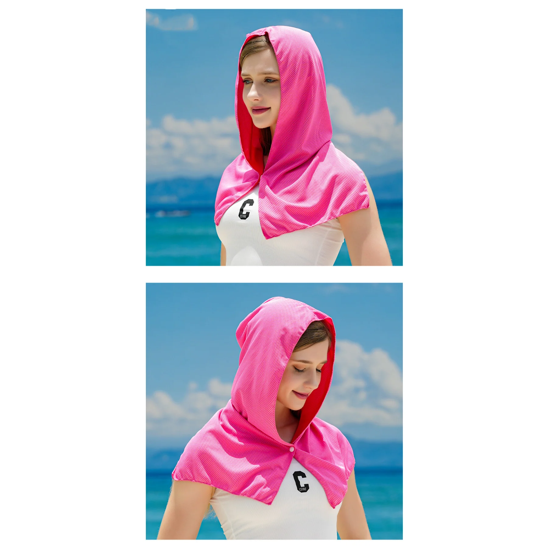 Neck Face Cooling Hoodie Towel