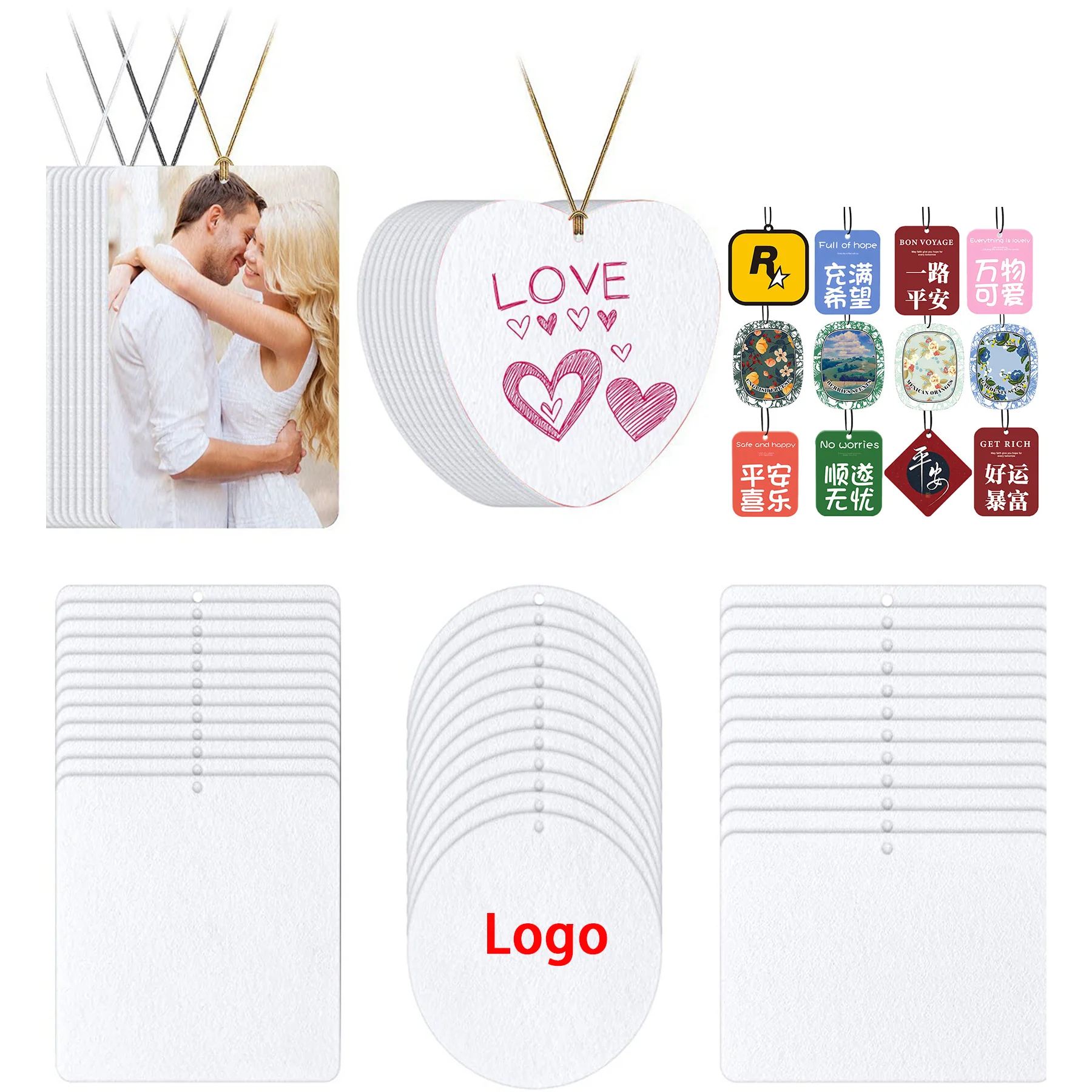 Customizable Car Fragrance Air Freshener Pendant