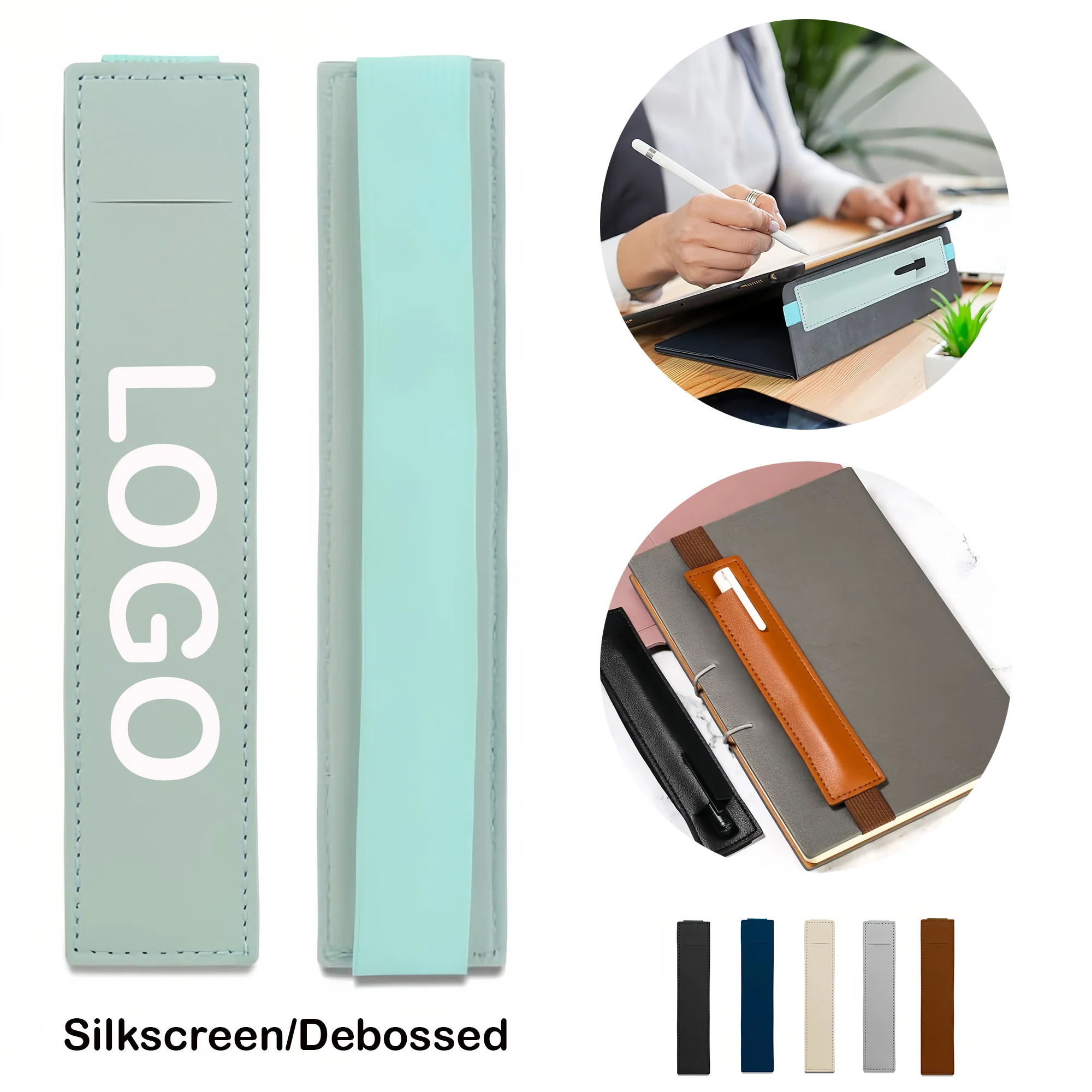 Elastic Band Pu Pen Holder