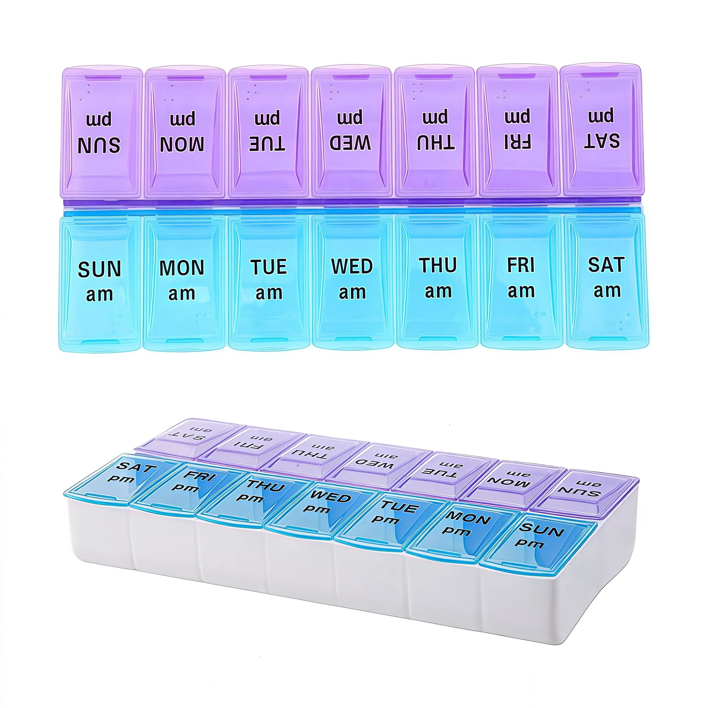 AM PM Weekly Pill Organizer 2 Times A Day