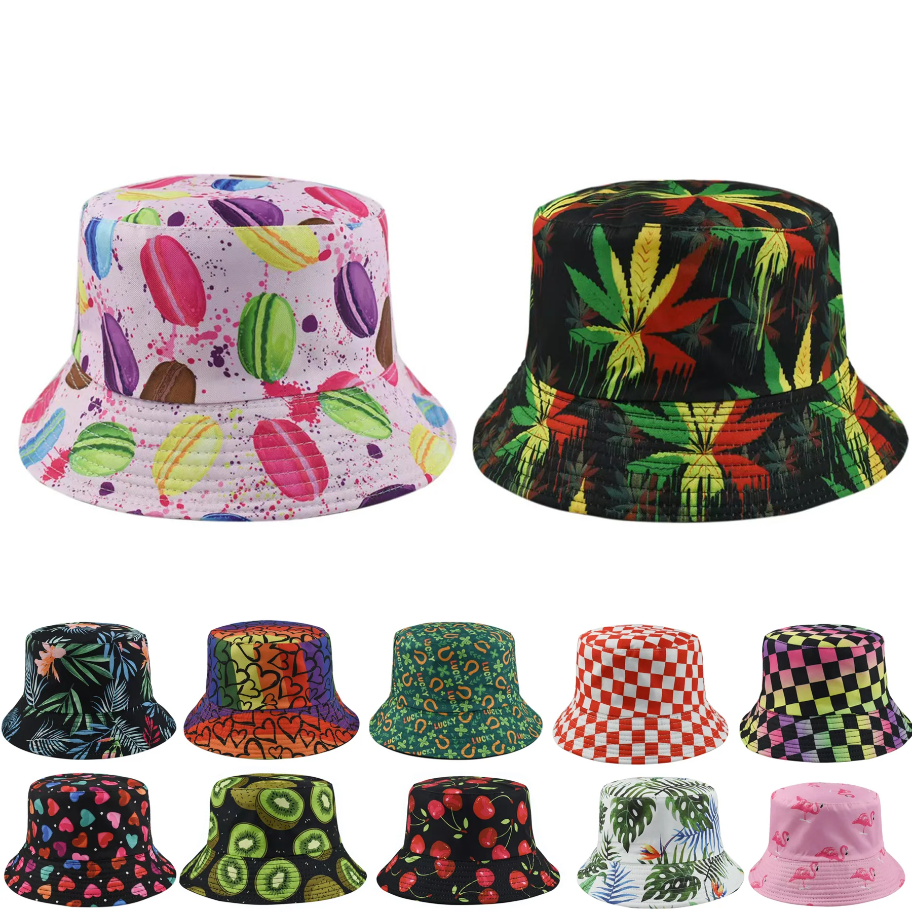 Flat Top Bucket Hat With Short Brim