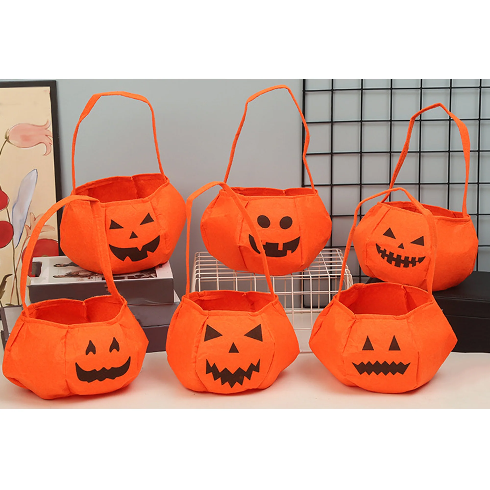 Halloween Hand-held Pumpkin Shaped Candy Bag