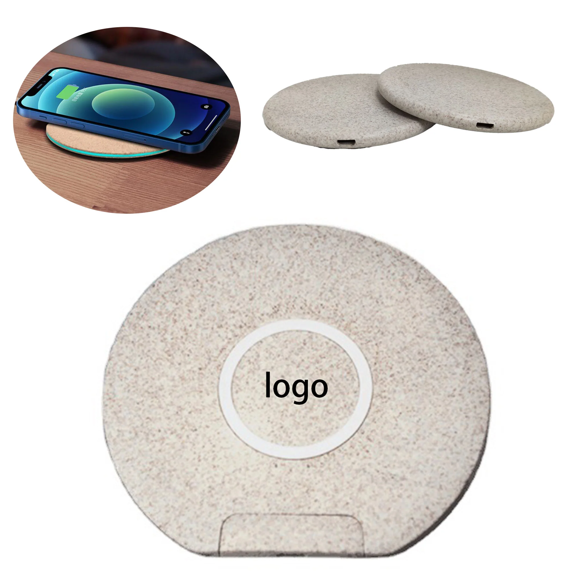 Beige Round Fast Charging