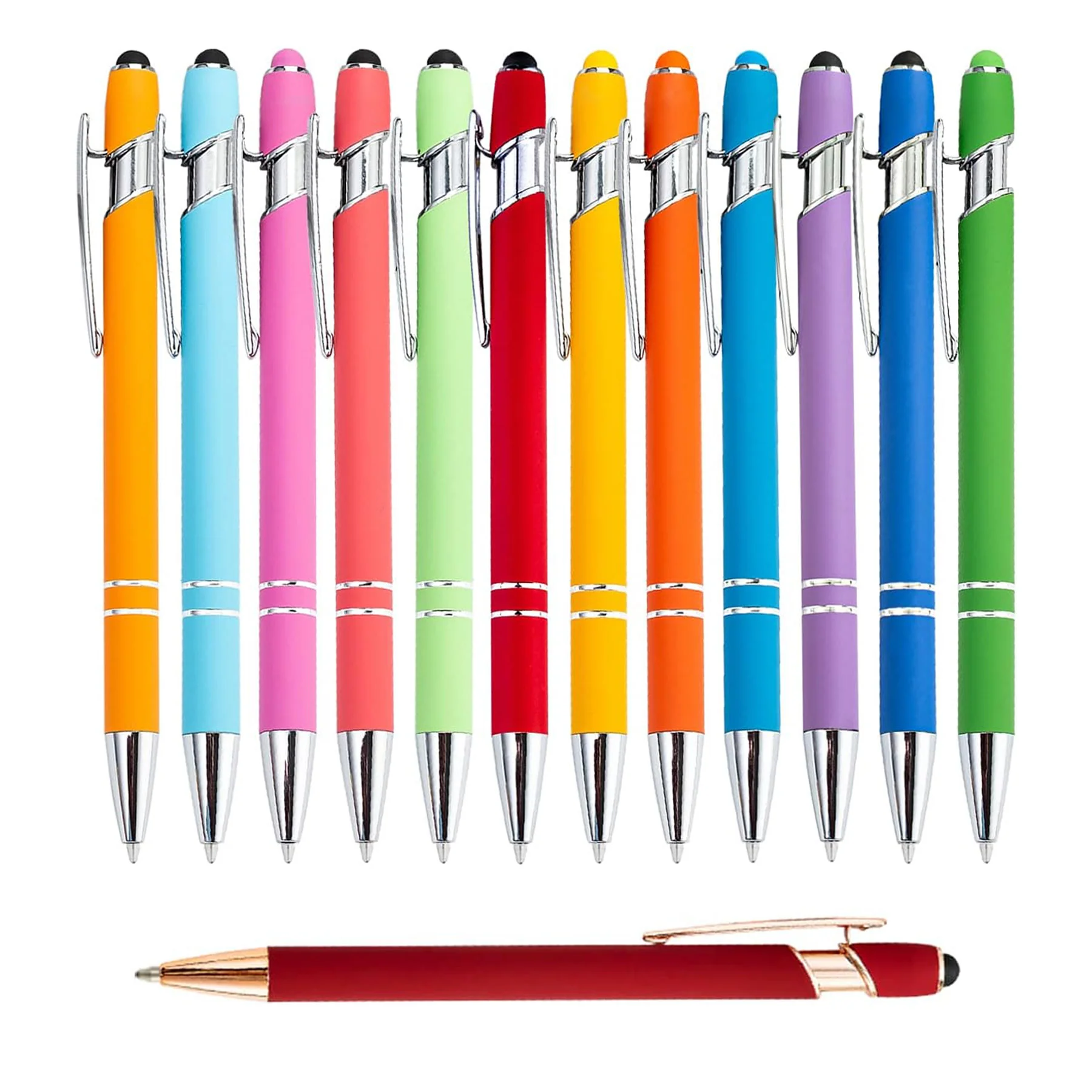 2-in-1 Stylus Retractable Ballpoint Pen with Stylus Tip